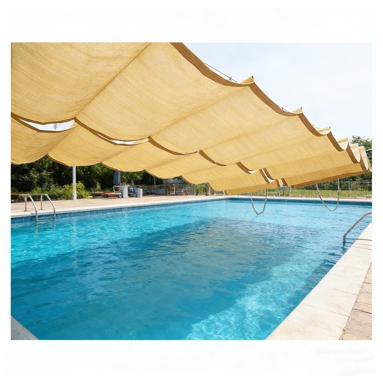 Voile d'ombrage ondulée rétractable pour pergola de patio et jardin