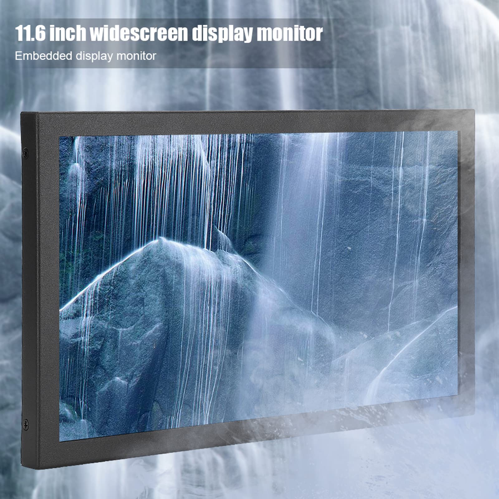 VBESTLIFE , 11,6 Zoll 16: 9 Widescreen 1920 X 1080 Full HD TFT-Bildschirm Industriemonitor, Ganzmetallgehäuse, 5 Ms Reaktionszeit, HDMI VGA Dual Input,(EU)