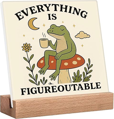 Decoración inspiradora de escritorio de oficina con texto en inglés Everything Is Figureoutable, regalos motivacionales para mujeres y niños,