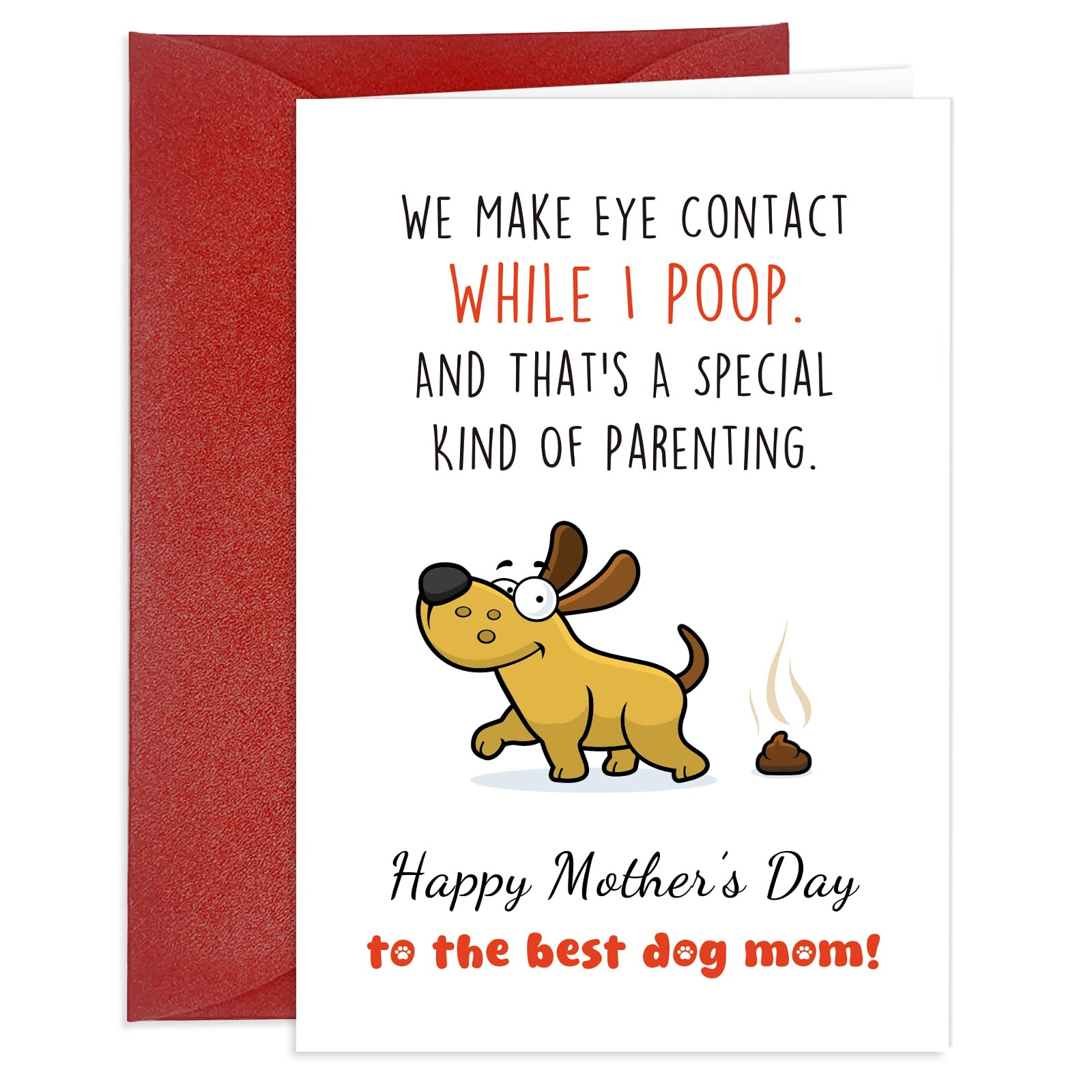 HEYINSHEN Funny Mothers Day Card for Dog Mom Happy Mother's Day To The Best Dog Mom Greeting Cards Dog Mothers Day Card with Envelope Humorous