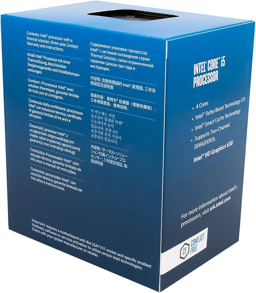 Intel Core i5-7500, 4 Cores & 4 Threads Desktop Processor with Intel UHD Graphics 630 thumbnail 2