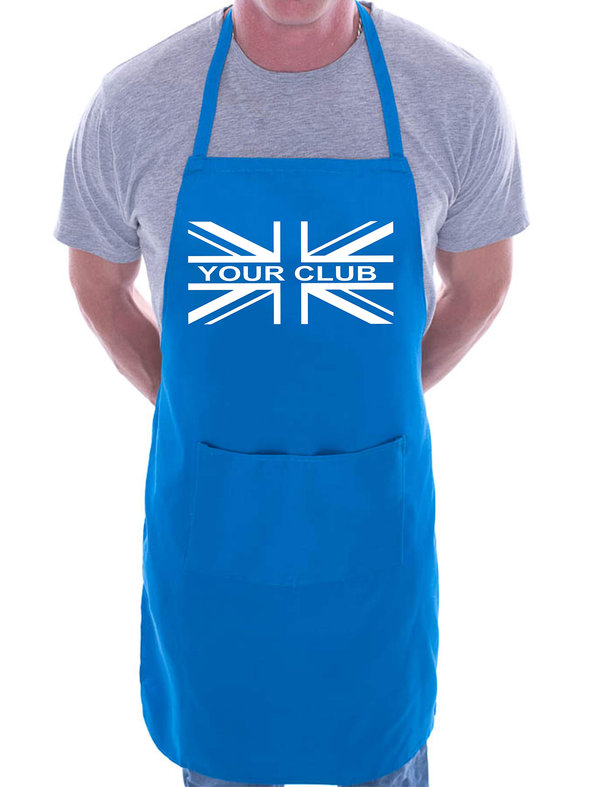 Print4U Adult Personalised Apron Union Jack Your Club Name Blue