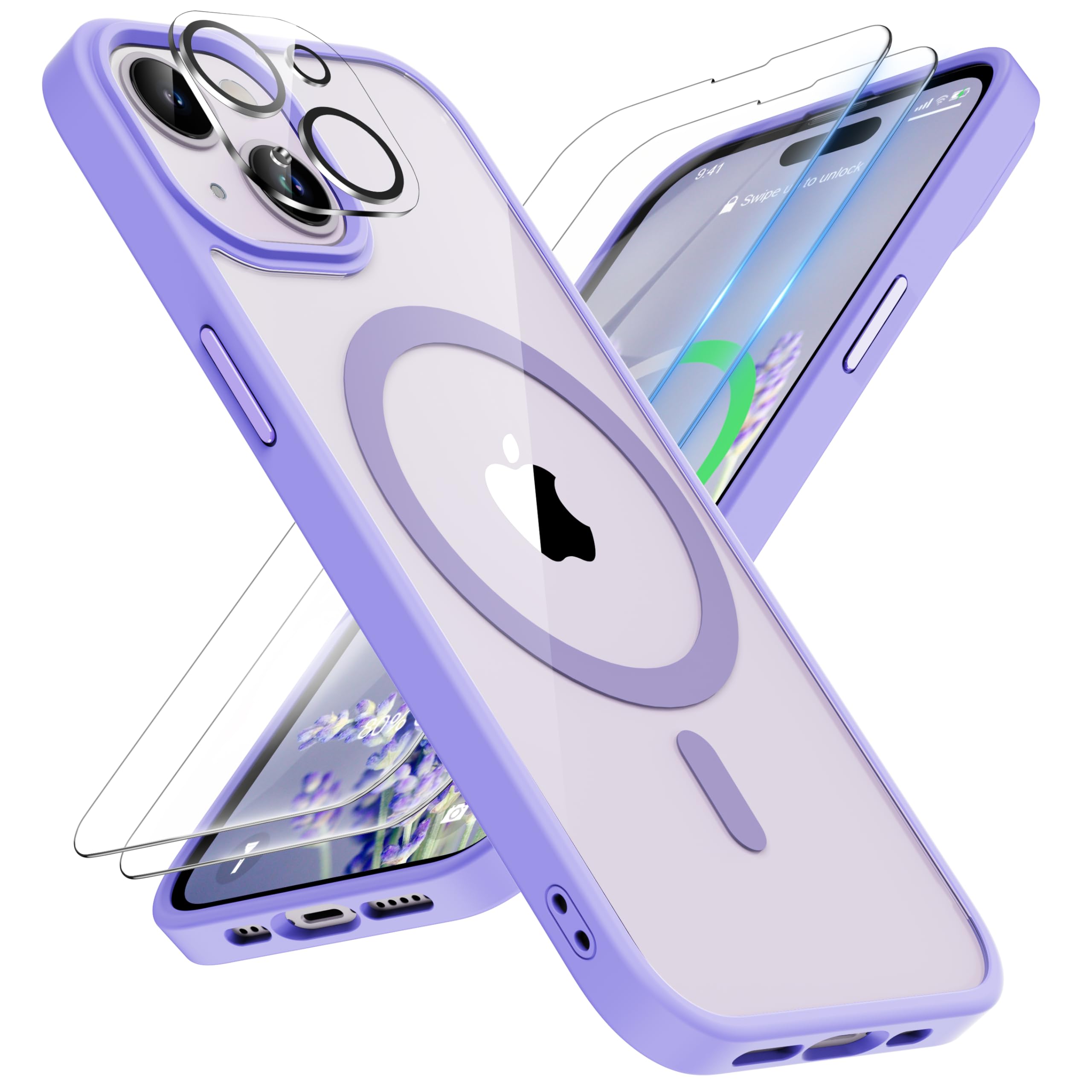 ORETECH Hülle für iPhone 17/17 Pro Max/16 Plus/15 Pro/14/13/12/11/XR/X/SE mit 2 Schutzfolie