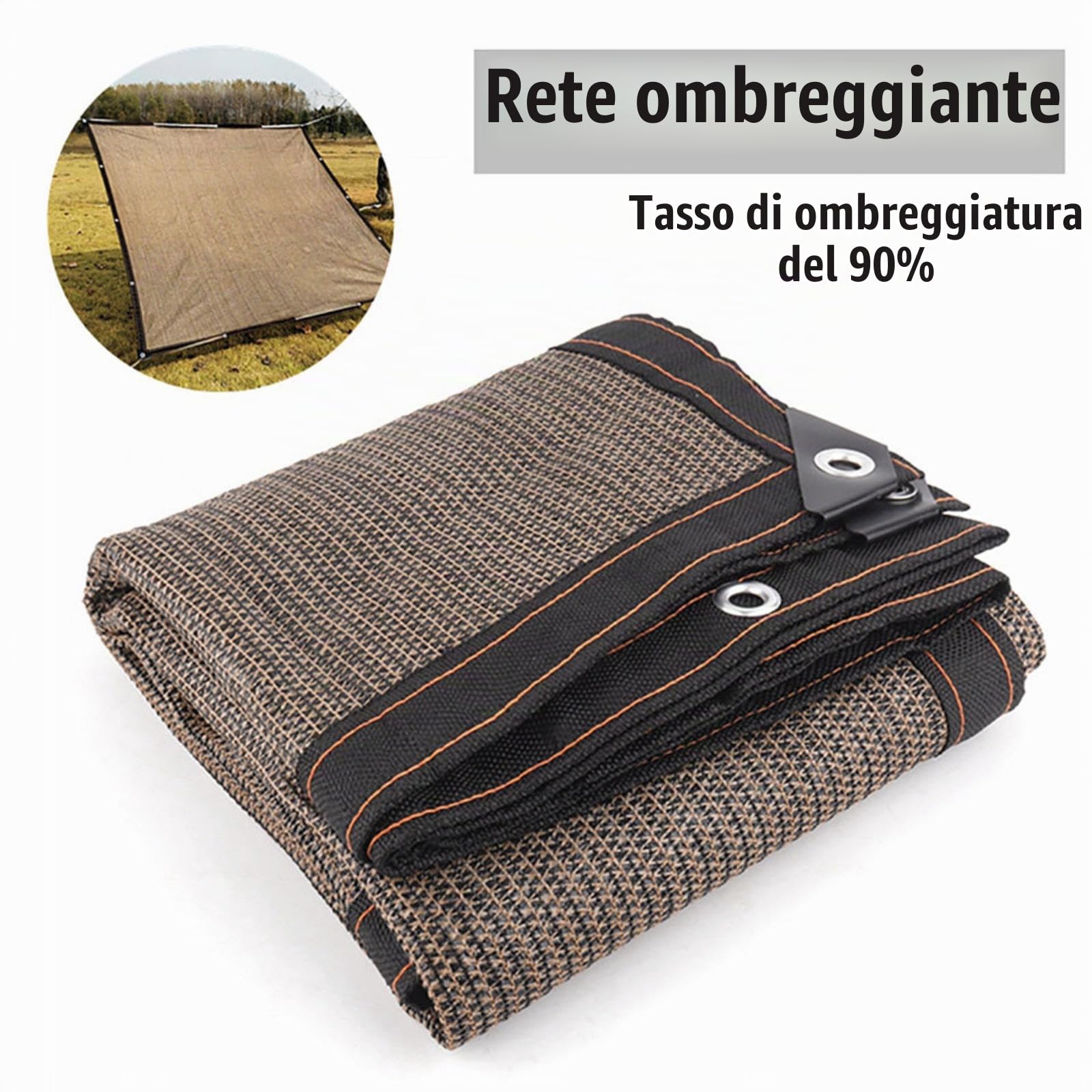 Rete Ombreggiante con Occhielli Telo Ombra Tenda a Vela Rettangolare Rete Antigrandine per Serra Giardino Auto,3x4m