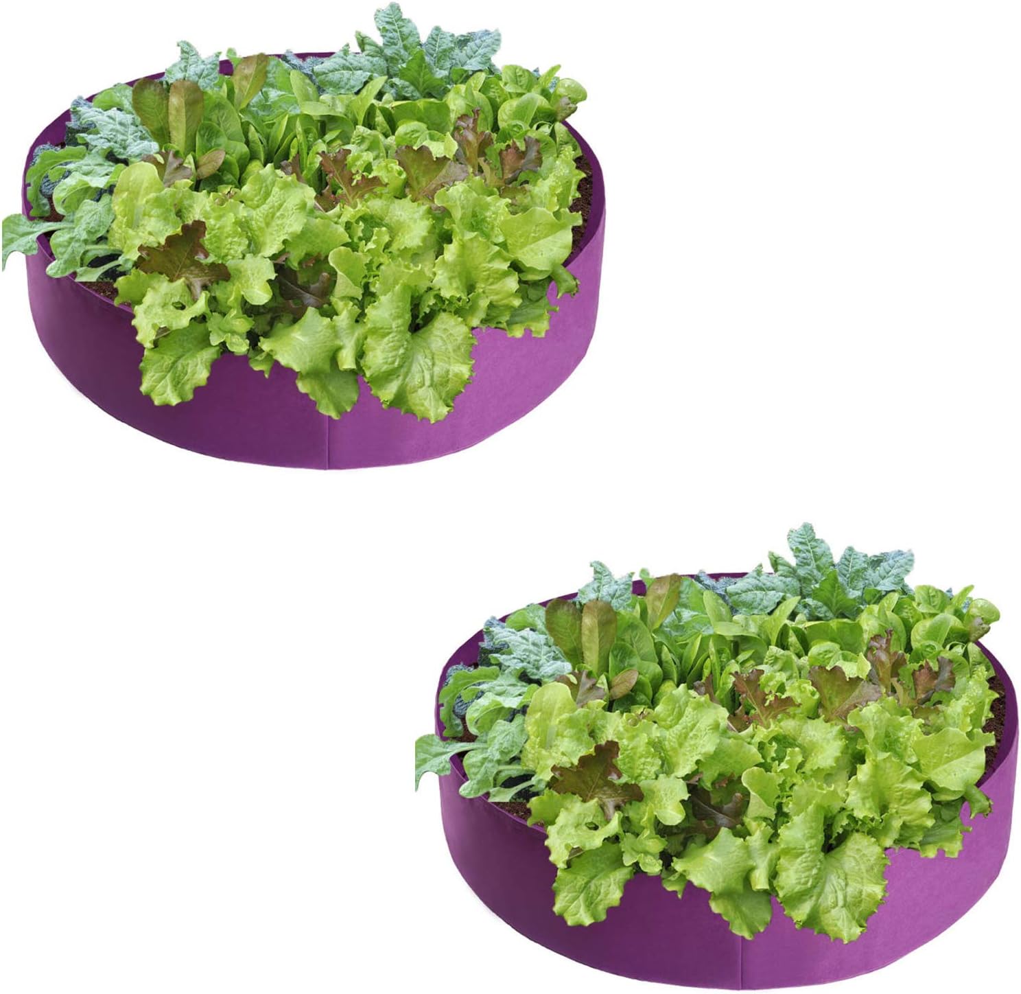 Firlar 2 Pack Fabric Raised Garden Bed, 50 Gallon Grow Bag Planting Bed Round Raised Planter Garden Bed Bag Planter Container for Plants, Herb, Flowers and Vegetables