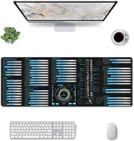Vista 3 de Office Excel Adobe teclas de acceso directo extendido 31.5 x 11.8 pulgadas, alfombrilla de mouse extendida grande con base de goma antideslizante