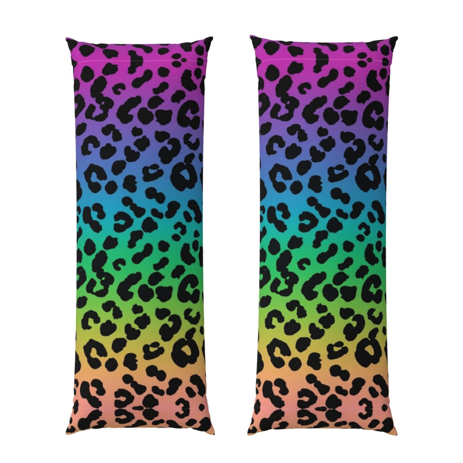 Body Pillow Cover 20x60 Colorful Cheetah Leopard Animal Print Rainbow, Soft Microfiber Long Pillowcase with Zipper Closure, Breathable Protector for Bedroom Sofa Couch Sleeping