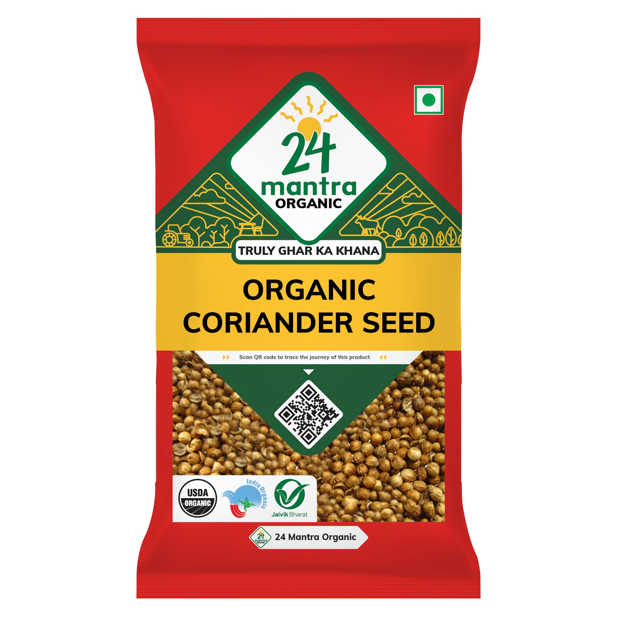 Coriander Seed/Dhaniya seeds/Kotthmira Vittanalu - 100gms | Pack of 1 | 100% Organic | Chemical Free & Pesticides Free | Unadulterated | Rich Flavour
