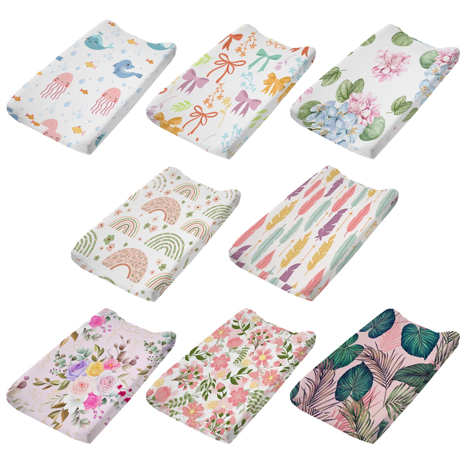 Copertura Per Fasciatoio In Pile Minky - Confezione Da 2 Morbide Lenzuola, Verde E Rosa Seppia, Adatta Per 81,3x40,6 Cm, Lavabili - 2