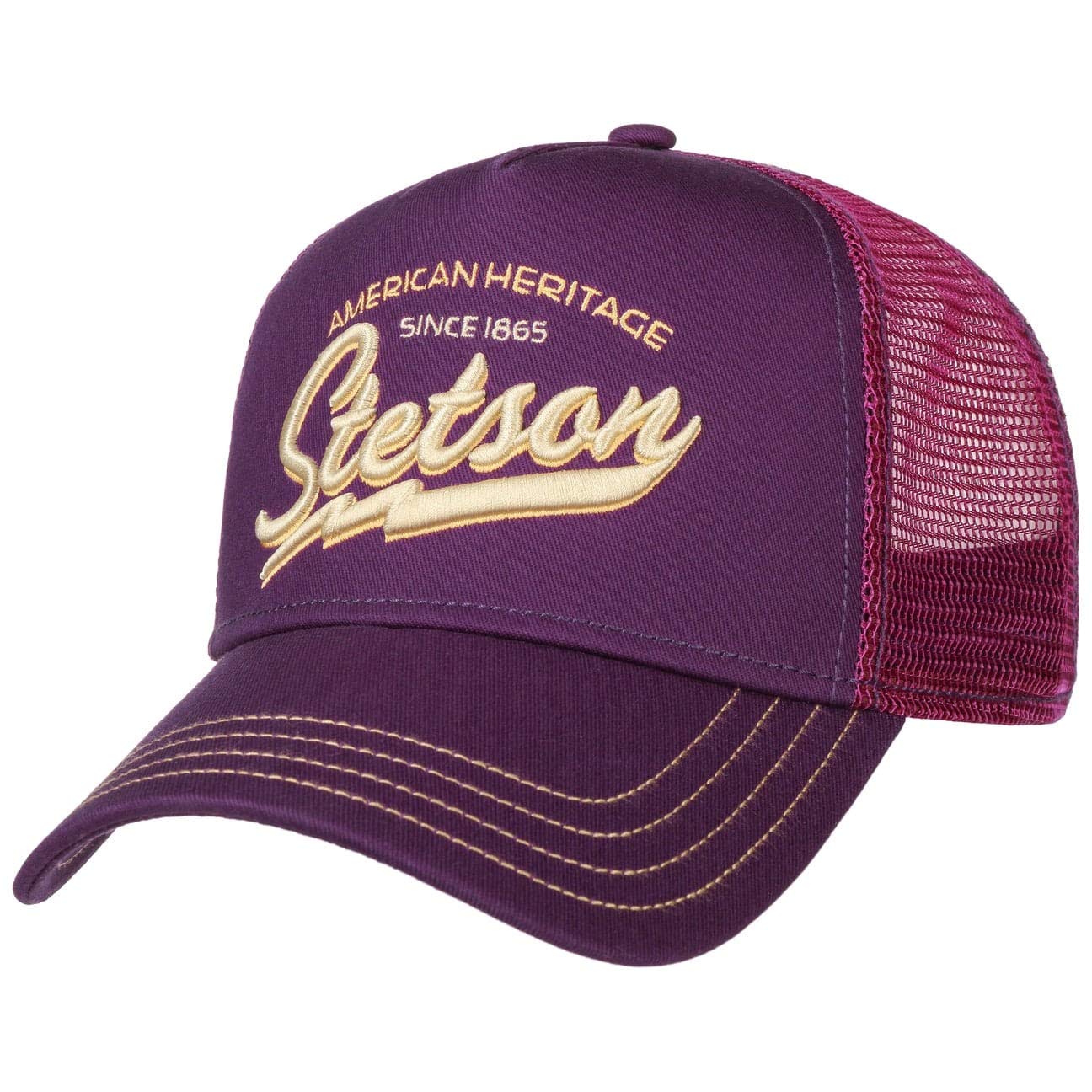 Stetson Since 1865 Trucker Cap Men - Snapback Baseball Snapback, with Peak, Peak Summer-Winter - One Size Purple