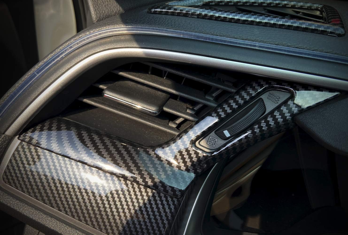 GZXinWei Carbon Fiber Grain ABS Car Interior Front Side and Console Air Outlet Vent Frame Trim Sticker for Honda 10th Gen Civic 2016 2017 2018 2019 2020 2021