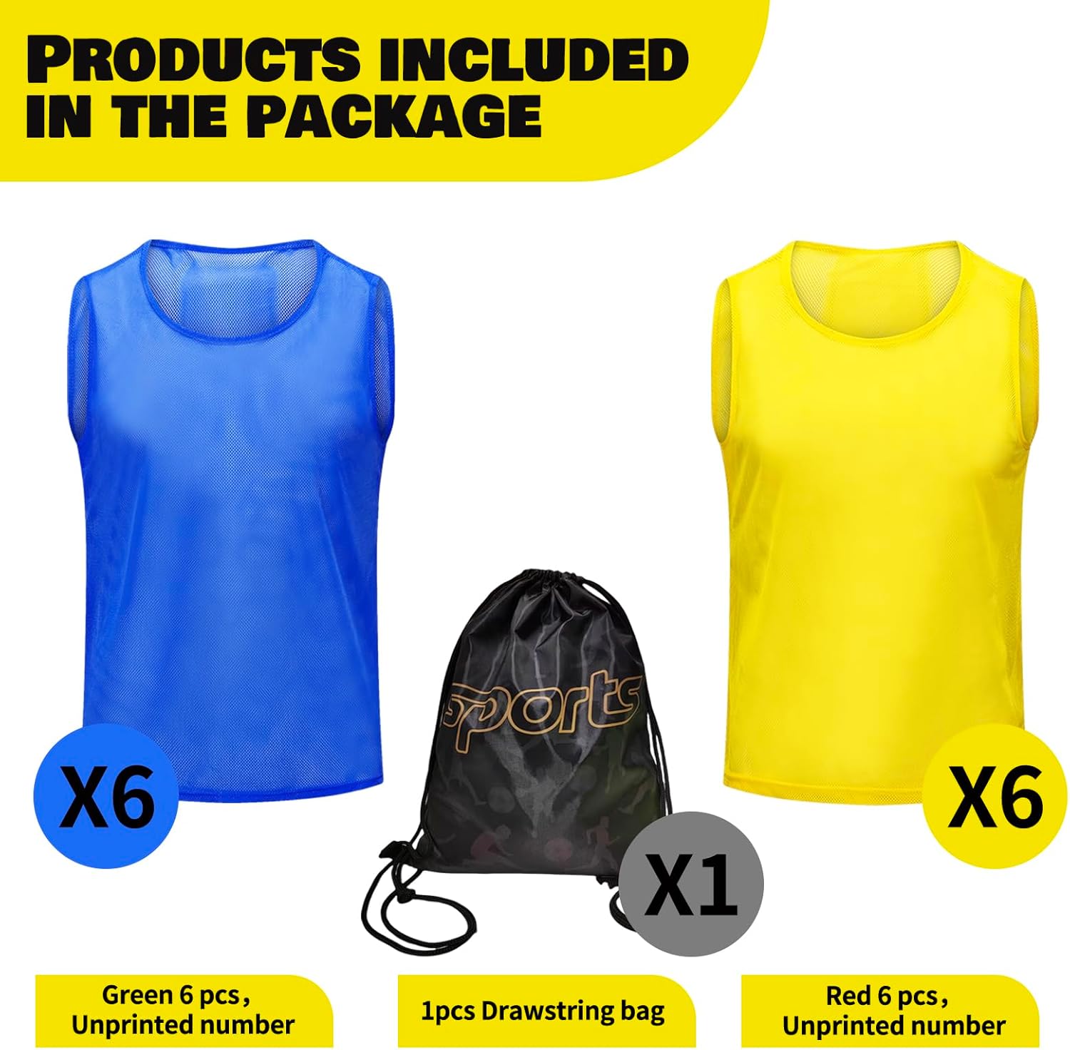 12/24/48PCS Pinnies Youth Team Pennies for Sports Kids and Scrimmage Vests for Soccer Basketball Jersey Practice - Image 6