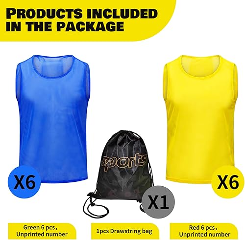 Miniatura 6 de 122448PCS Pinnies Youth Team Pennies para Deportes Niños y Chalecos Scrimmage para Fútbol Baloncesto Jersey Practice