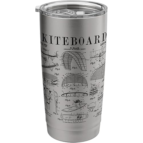 Kiteboarding Kitesurfing Kiteboard Surfer Vintage Patent Stainless Steel Insulated Tumbler