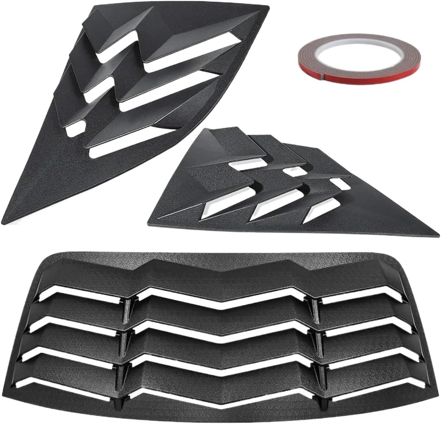 Rear+Side Window Louvers Compatible for Dodge Challenger 2008-2023 Windshield Sun Shade Cover Vent GT Lambo Style Custom ABS Matte Style