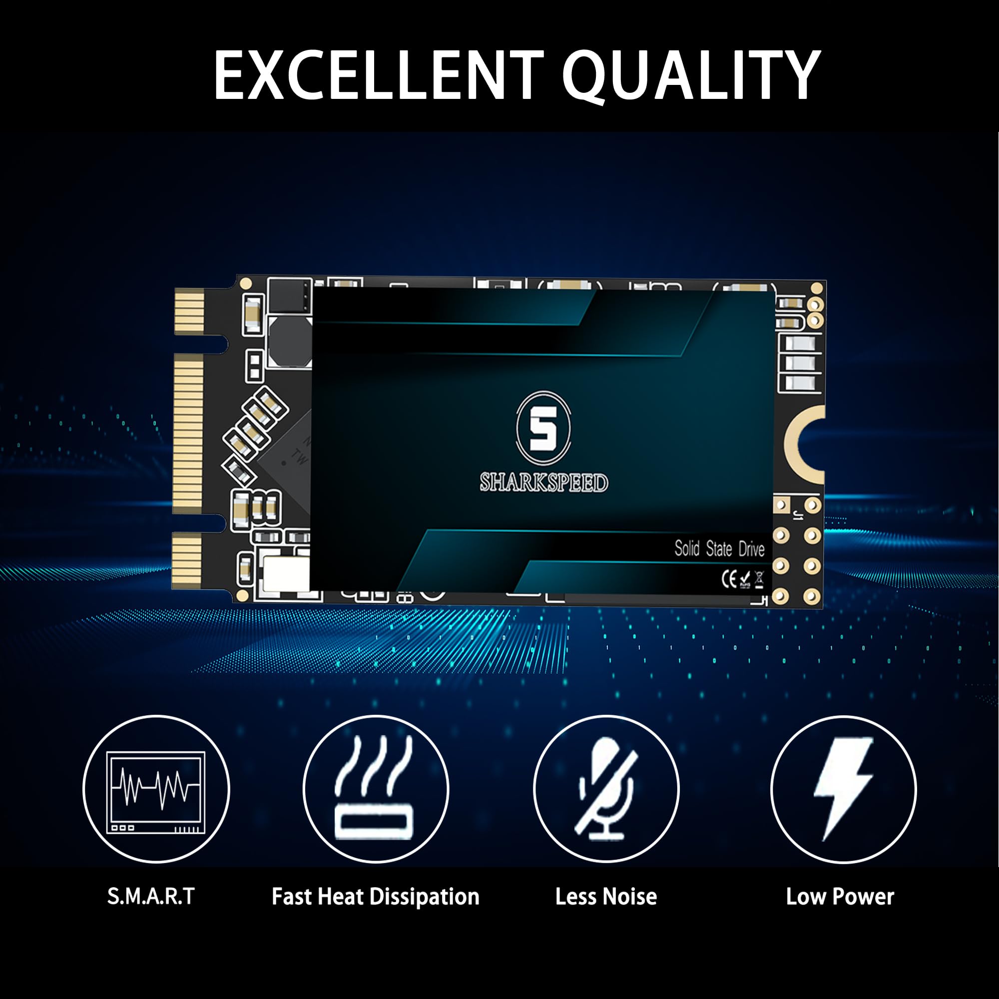 SSD M.2 2242 64GB 5PACK 42mm NGFF 3D NAND SATA 3 (6Gb/s), Unità a Stato Solido Interno per Laptop, Computer Desktop/PC