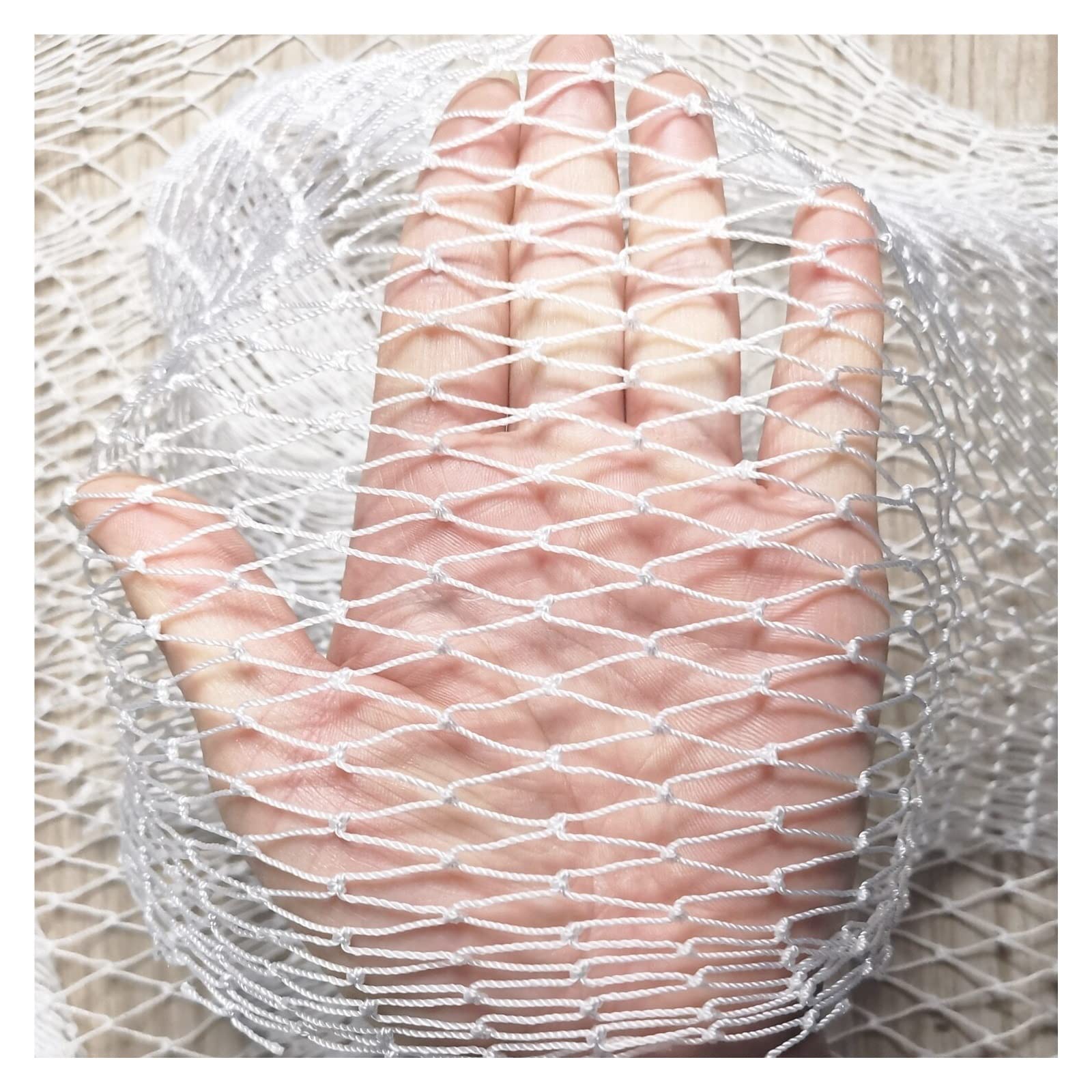 White Nylon Netting,Nylon Fishing Net Mesh Anti Bird Netting Garden Net and Crops Protective Mesh,Cat Dog Chicken Pen Net (Color : 4Mx10M, Size : 6 Strands 1cm)