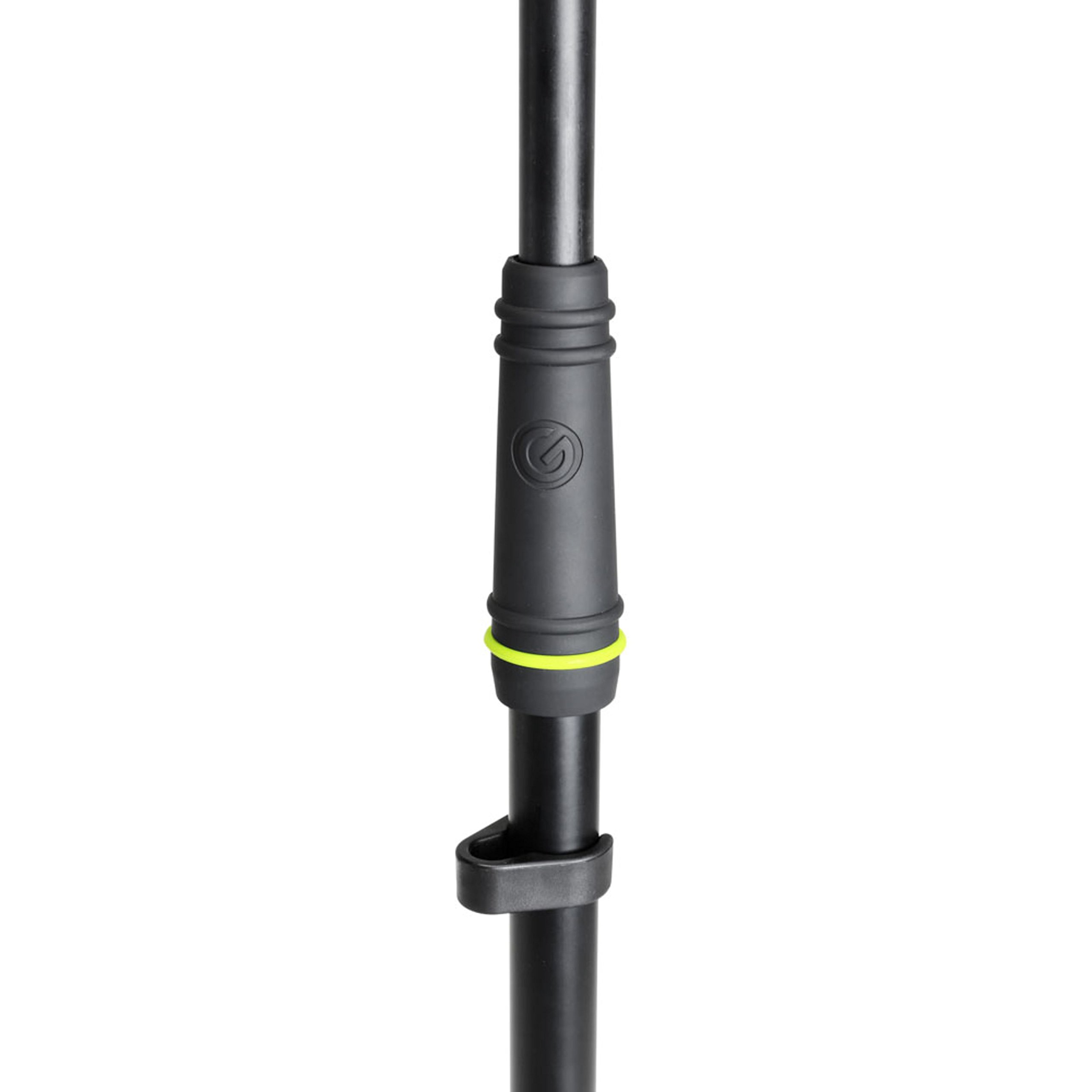 Gravity MS 2321 B - Pie de micrófono con base redonda y brazo jirafa de 2 puntos de ajuste