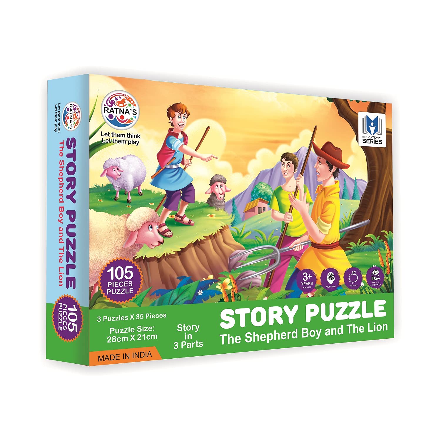 RATNAS Story Jigsaw Puzzle The Shephard BOY and The Lion for Kids. This Pack Includes 3 Jigsaw Puzzle and A Story Book Inside (B07QYFBCQB) Amazon Price History, Amazon Price Tracker