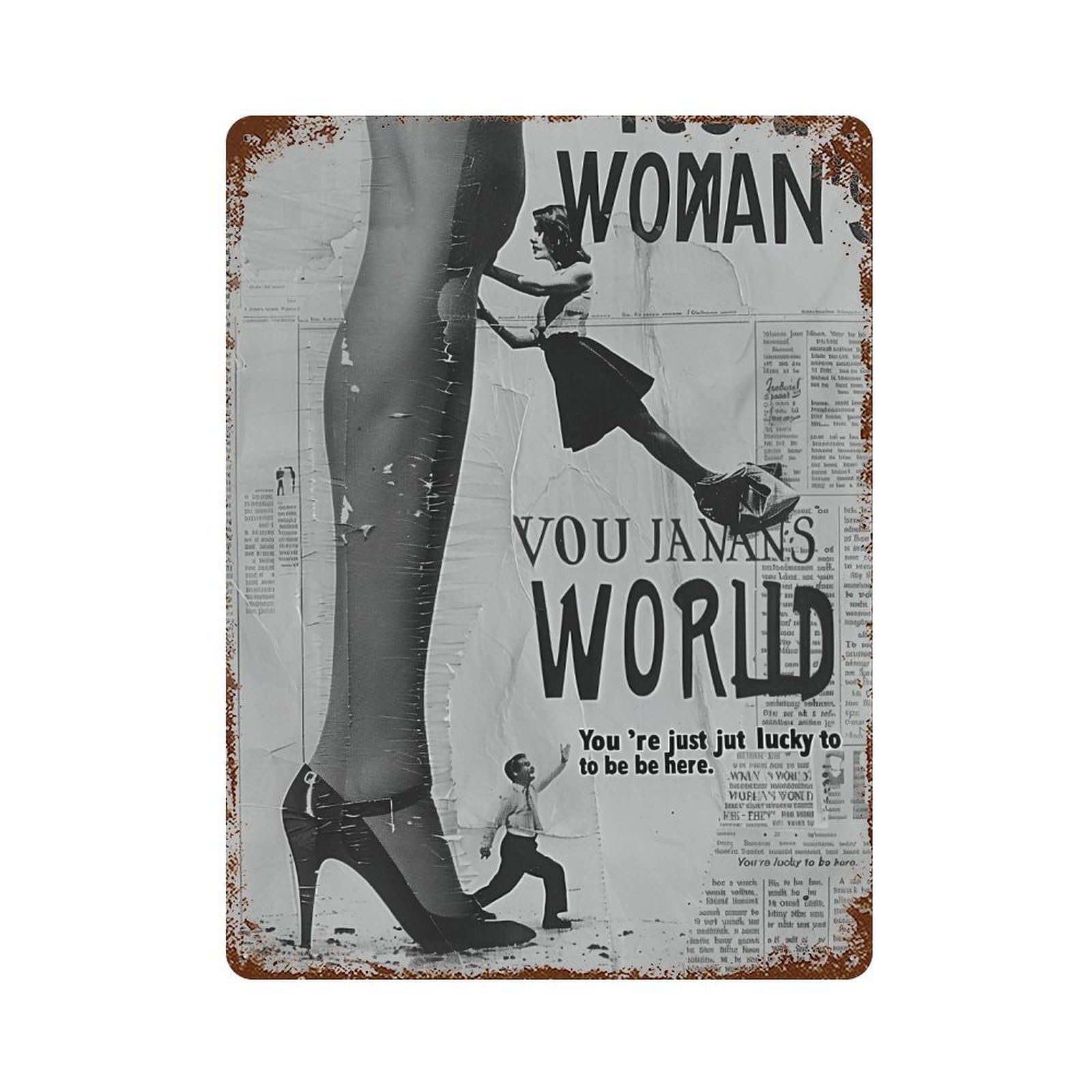 FHUYEURHRY It's A Woman's World 03 Wall Decor Retro Iron Vintage Art Metal Tin Sign Poster Modern Home Cofffee Club Art Bar Shop Decorations Style-38 40x30cm