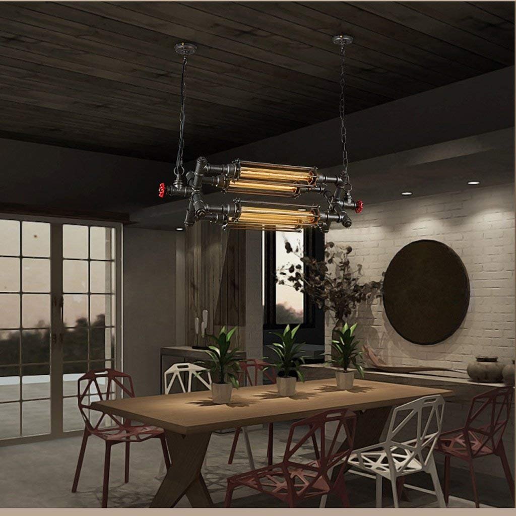 GZ Araña Retro Industrial Viento Cafetería Restaurante Bar Terraza Loft Personalidad Creativa Bar Hierro Pipa de Agua Araña