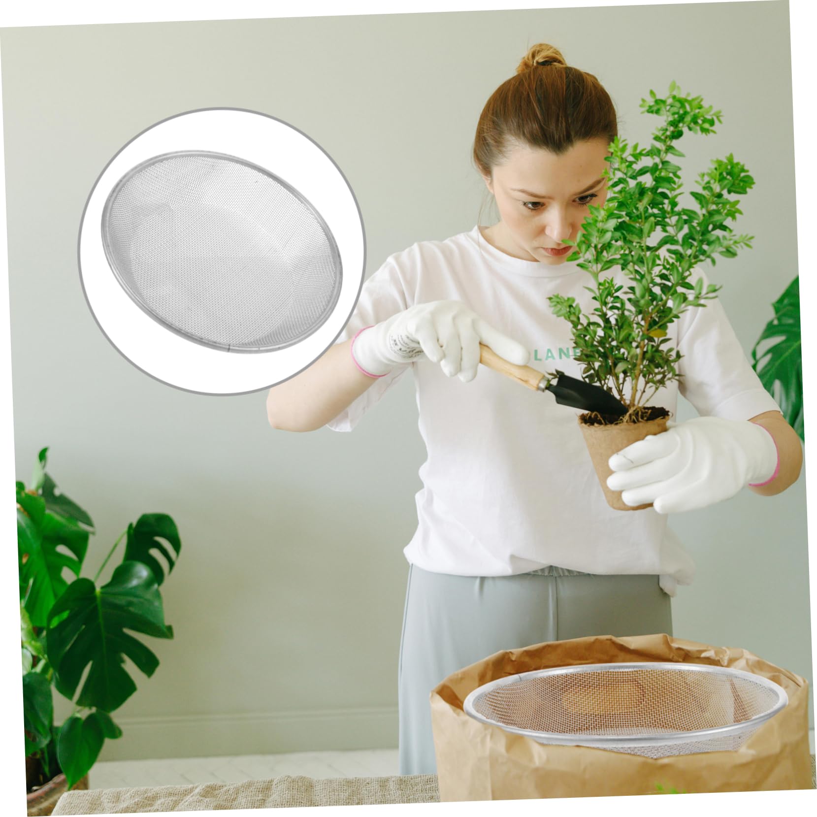 VICASKY Cedazo de Malla Delicada para Compost y Suelo, 30 Cm, Compatible con Cubo de 5 Galones, Herramienta de Jardinería y Duradera