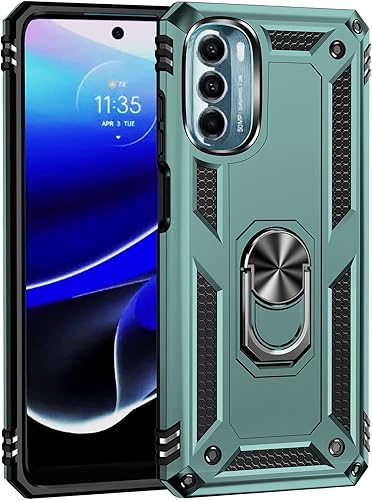 Miniatura 9 de Funda para Moto G 5G, Moto G 5G 2022 con protector de pantalla, grado militar de 16 pies probada en caídas soporte de anillo magnético con soporte
