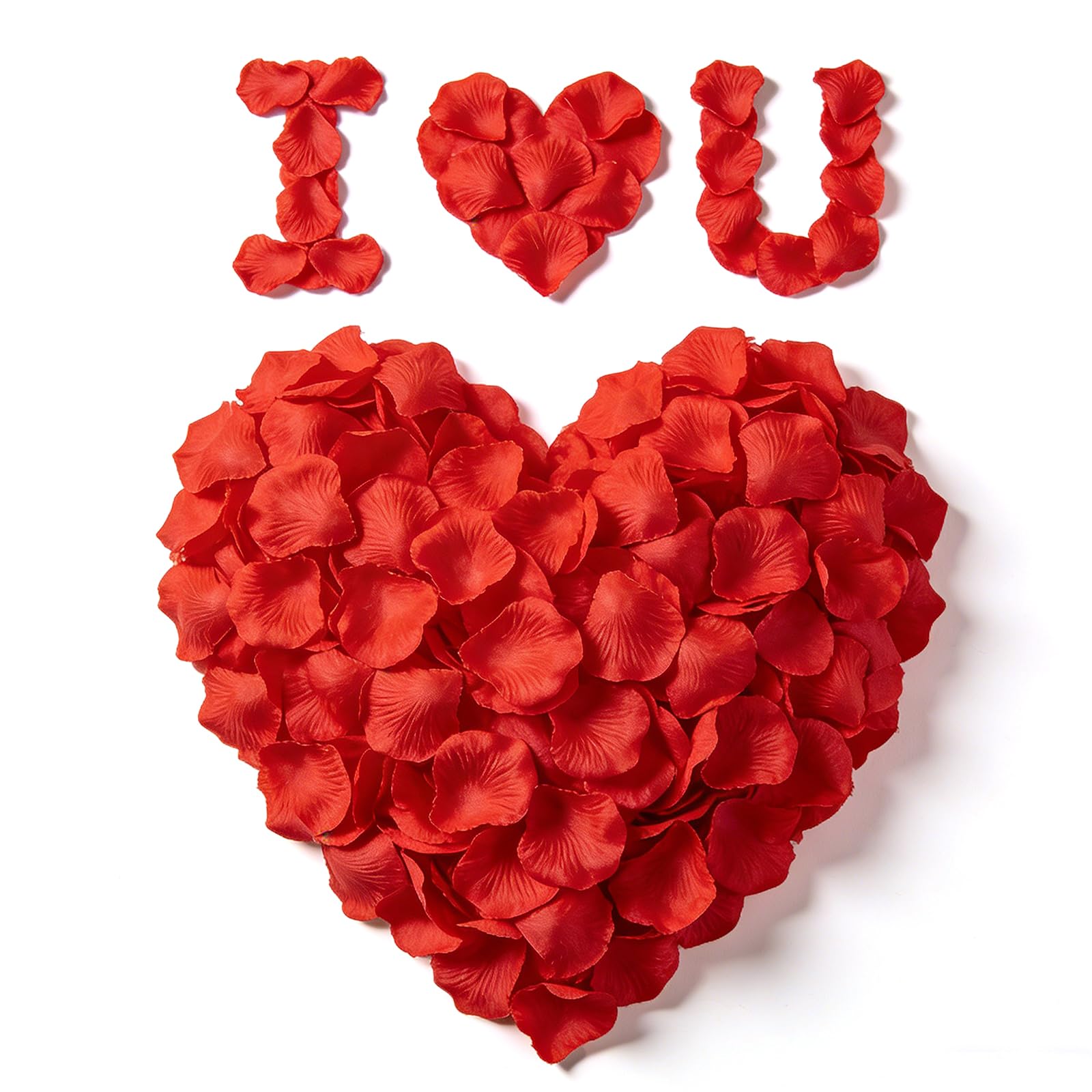 Muexoee 2400 Artificial Rose Petals, Disposable Rose Petals for Weddings, Red Rose Petals for Weddings, Valentine's Day, Birthday, Centerpiece - Red