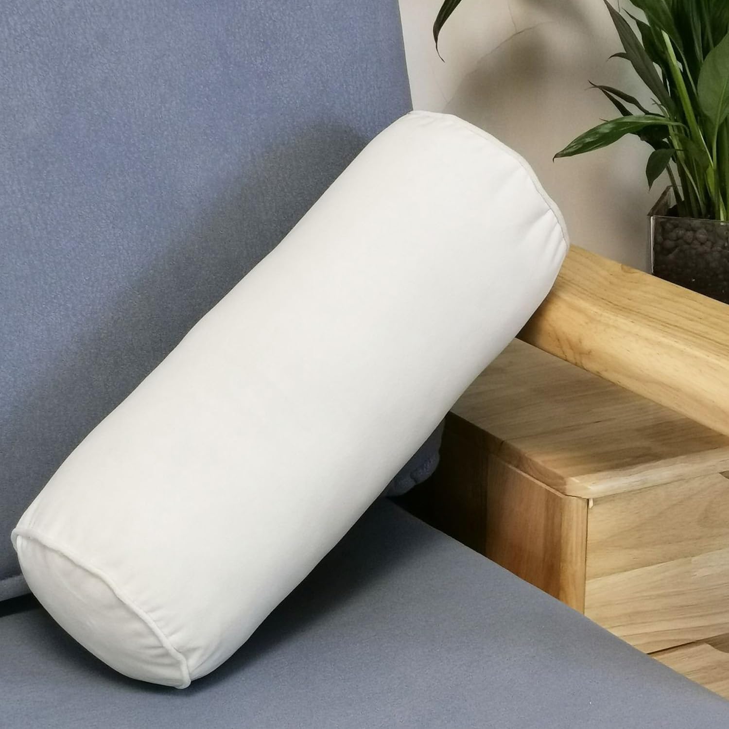 Cuscino Cilindrico Rotolo Per Cervicale E Lombare - Spugna Memoria, Fodera Rimovibile, 15x60cm