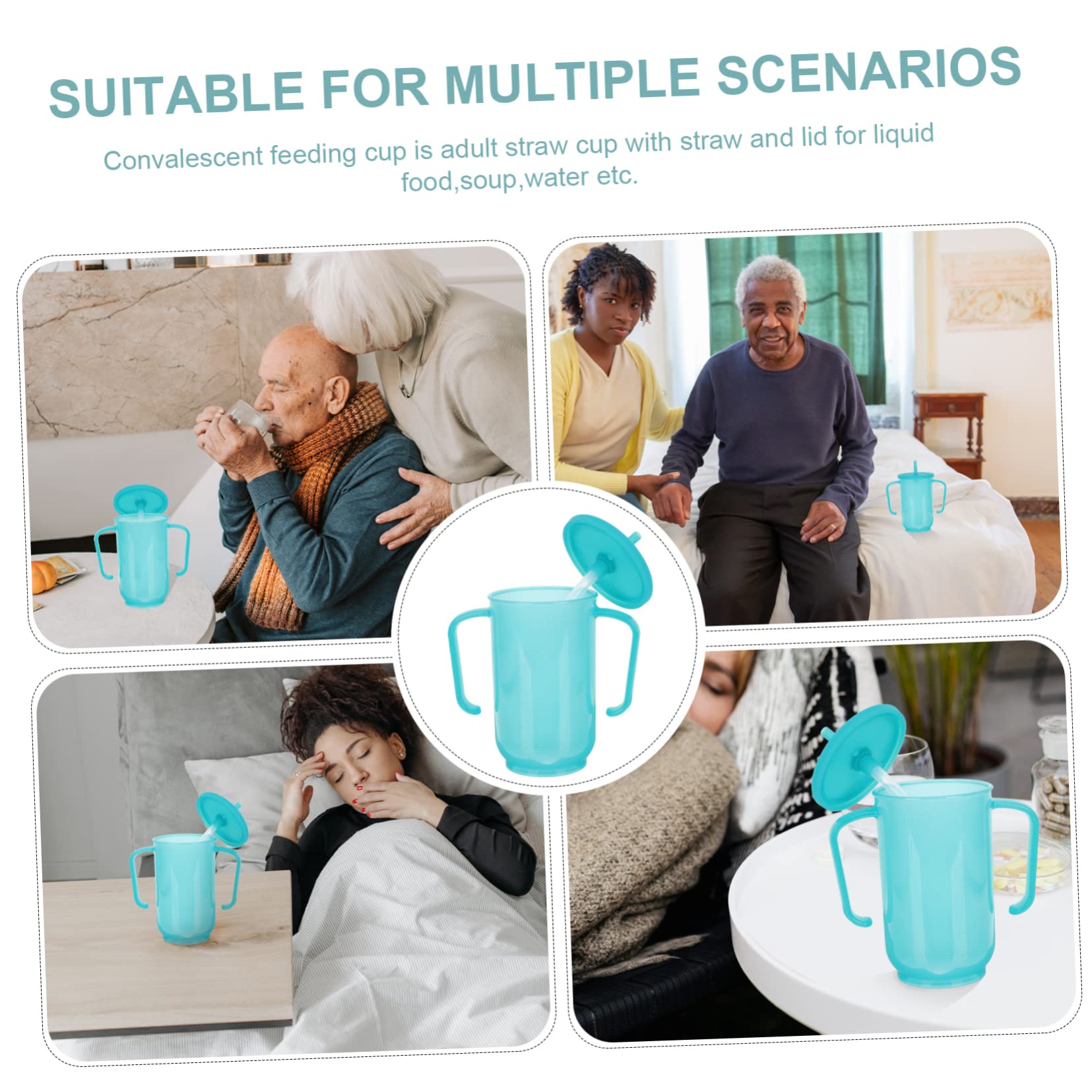 COLLBATH 3 Piezas Vaso de agua antiasfixia vasos discapacitados para adultos alimentación botella infantil humectante plastico productos para pacientes postrados en cama tazas para sorber