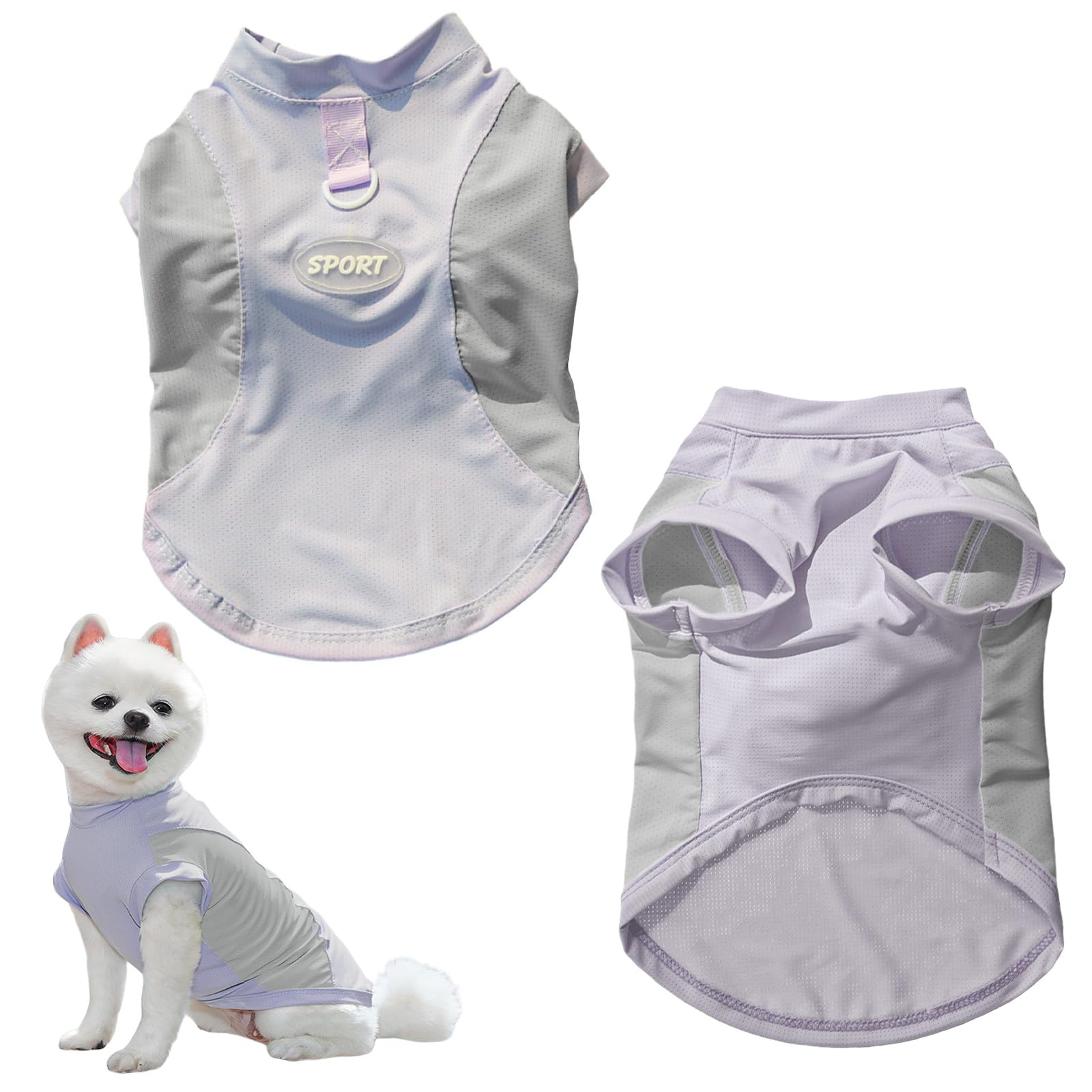 Dog Cooling Vest, Breathable Ice Pet Dog Cooling Coat Jacket UV Sun Protection Dogs Summer Clothes Shirt for Puppy Small Medium Dogs Cats Outdoor Hiking Training (Grey, XXL)