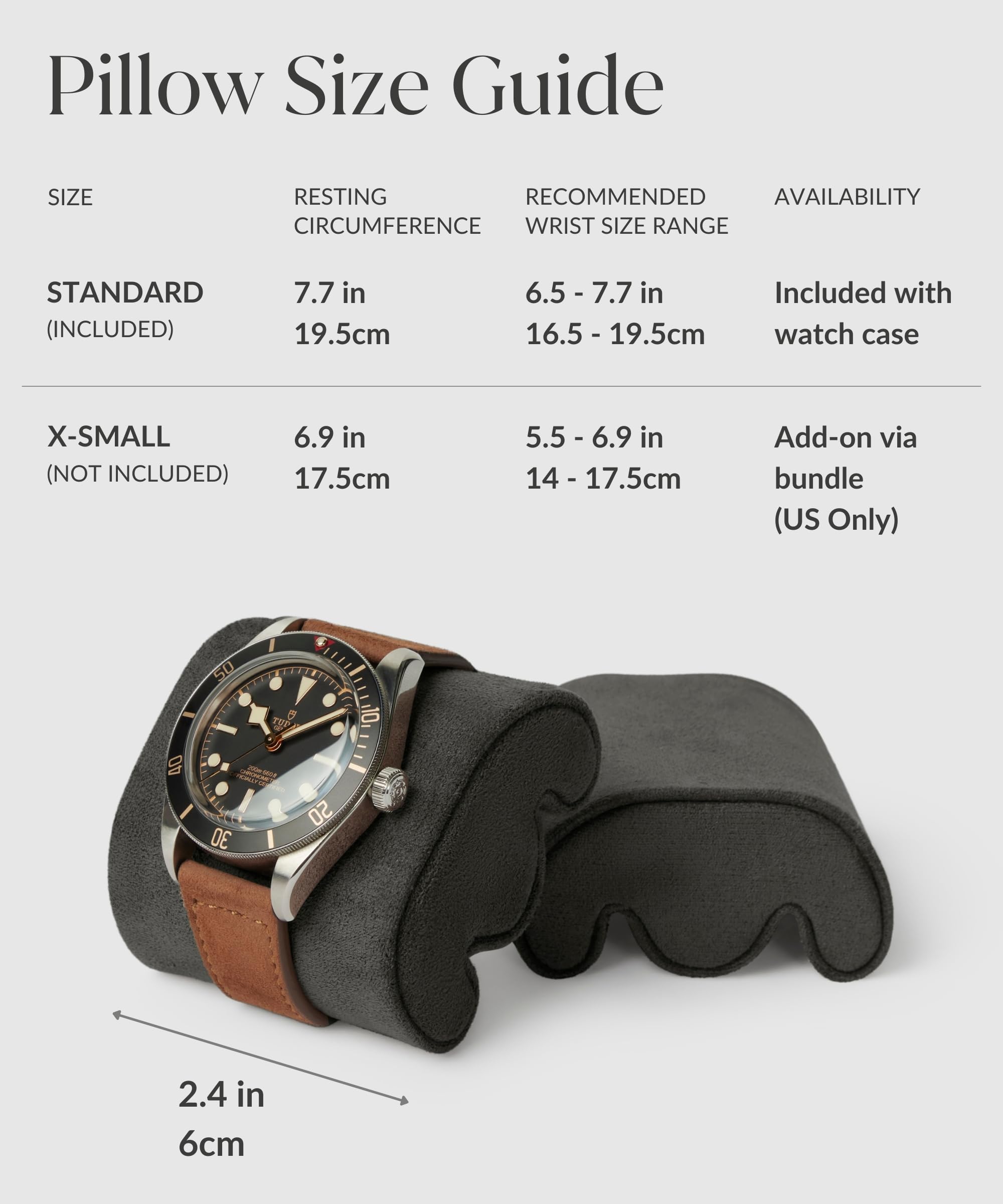 TAWBURY Custodia Singola per Orologio - Custodia da Viaggio in Vera Pelle di Prima Qualità per Uomo e Donna con Cerniera in Metallo e Cuscino Extra Largo per Orologi Grandi, nero, X-Small, Moderno