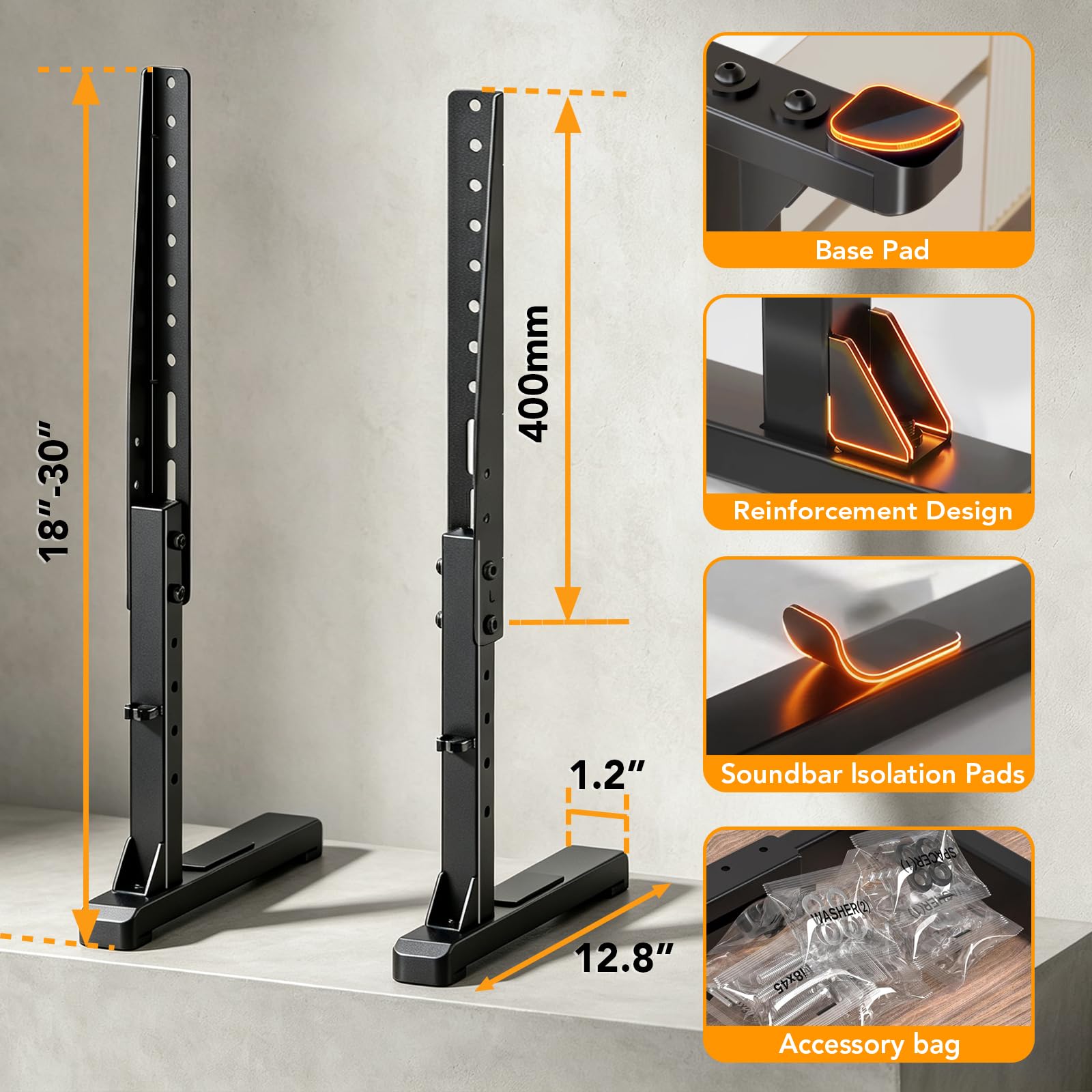 hemudu Universal LCD TV de pantalla plana soporte de sobremesa/base de montaje 27 "a 55" TV (ht01b-001)