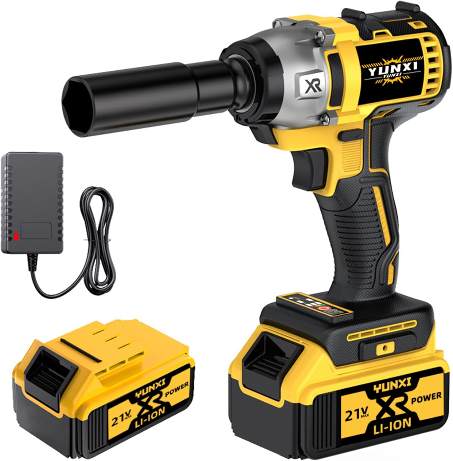 21V Cordless Impact Wrench and Drill Set with Battery and Quick Charger | Suitable for Car Repair, DIY, and Father's Day Gifts (Cordless drill + battery*1)