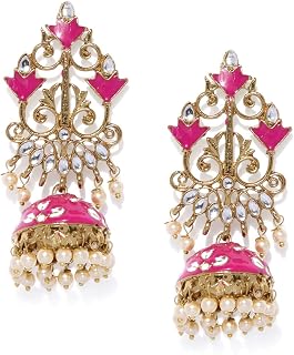 Zaveri Pearls Beautifully Enamelled Traditional Jhumki Earring For Women-ZPFK8850 Price In India