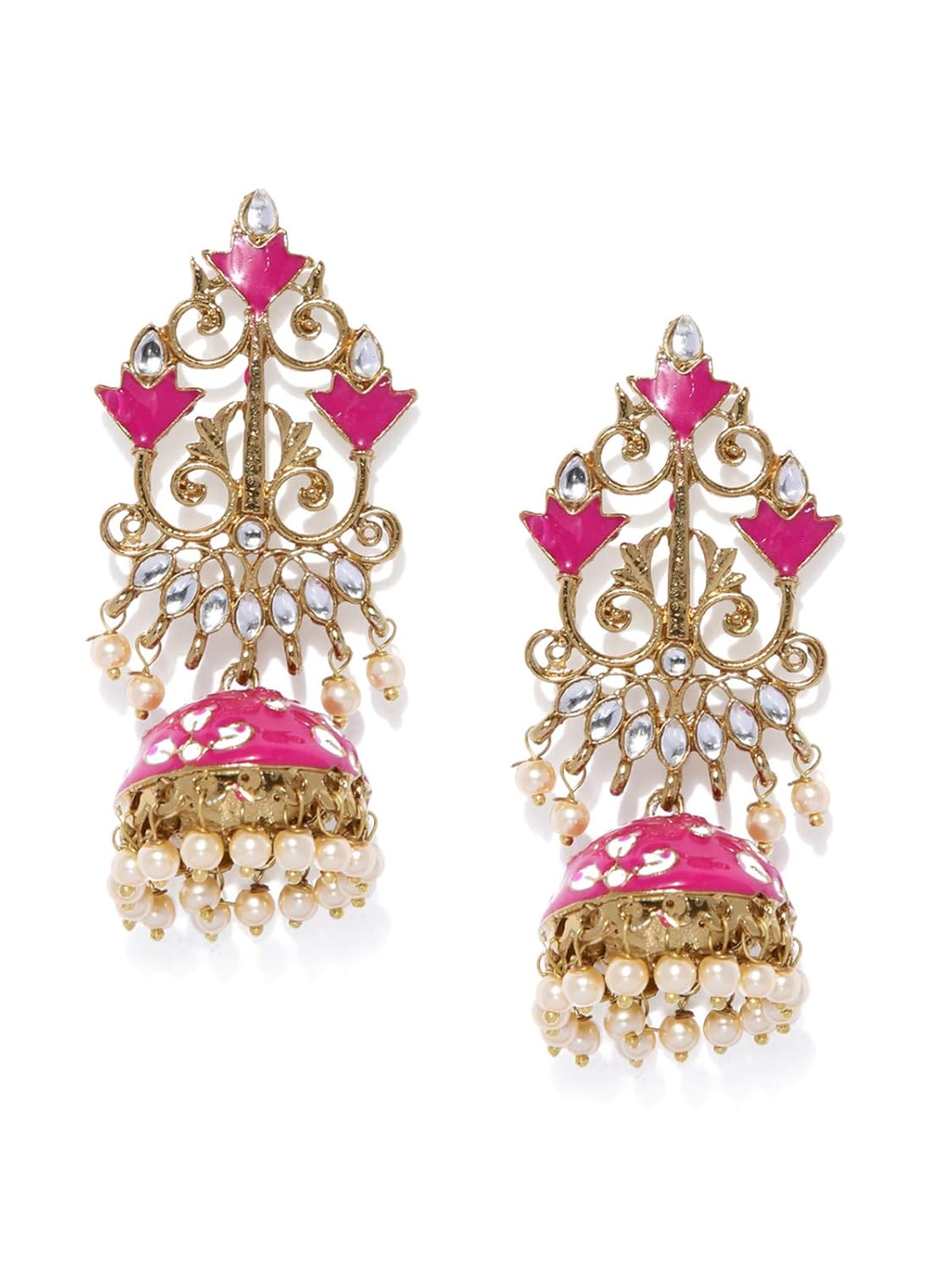 Zaveri Pearls Beautifully Enamelled Traditional Jhumki Earring For Women-ZPFK8850