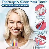 Vista 3 de 300 piezas cepillos interdentales para aparatos dentales, cepillo de 6 tamaños suave y flexible para limpieza, cepillo dental de palillo de dientes