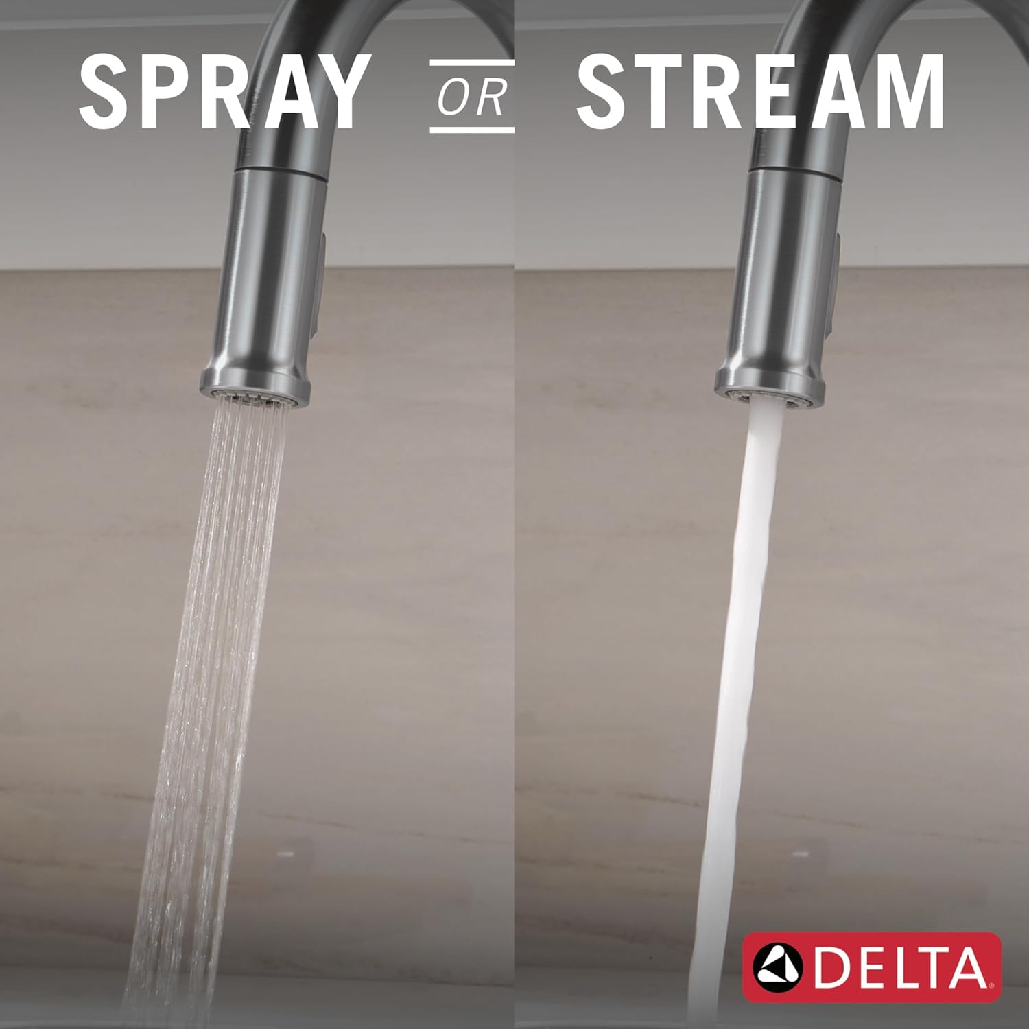 Delta Cordova Brushed Nickel Bar Sink Faucet Single Hole with Pull Down Sprayer, Modern Single Handle Prep Sink and Bar Faucet, Lumicoat Arctic Stainless 9985-AR-PR-DST