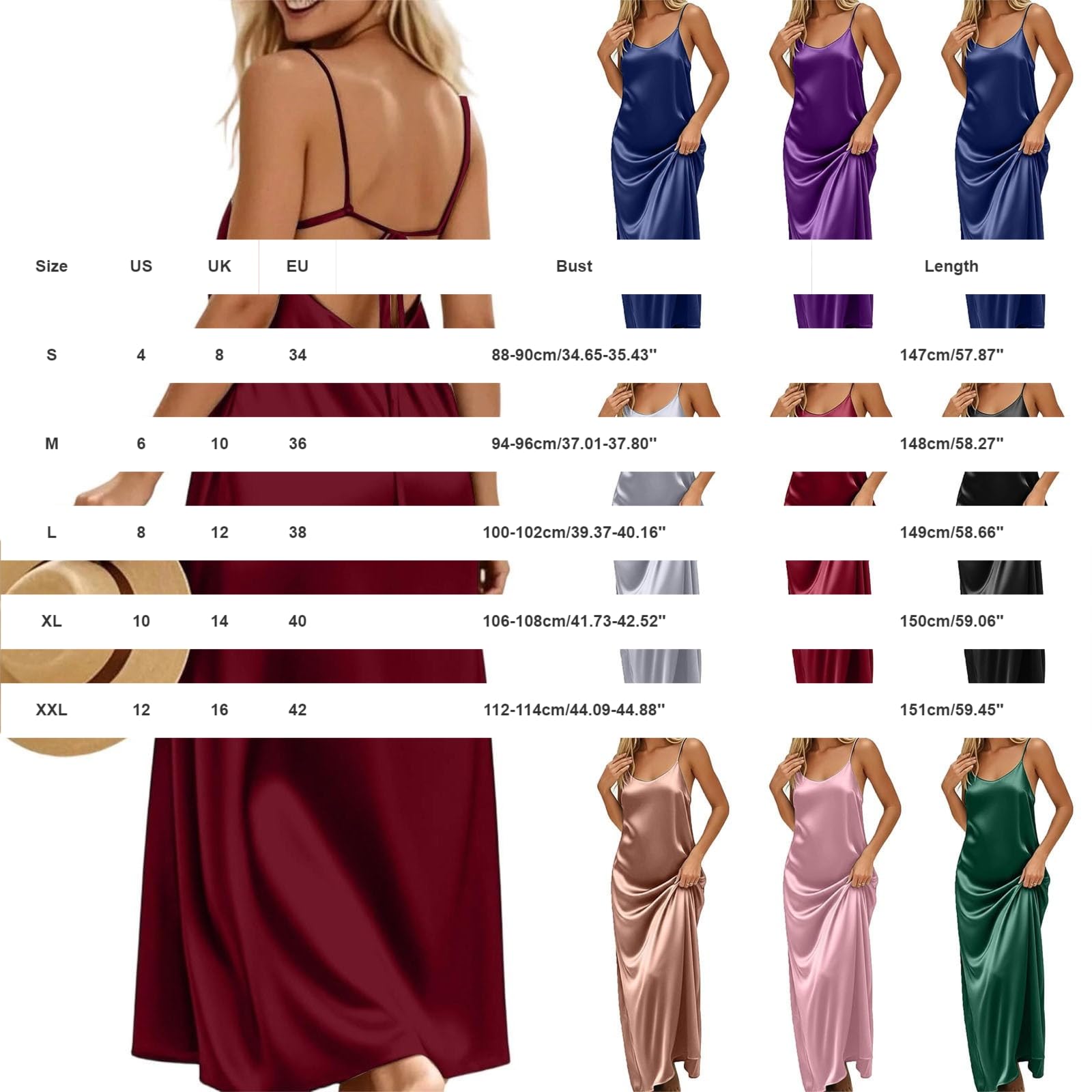 Abito da spiaggia da donna, taglie forti, abito estivo con spalline, senza maniche, scollo a V, maxi abito da spiaggia traspirante, abito casual con coulisse in raso