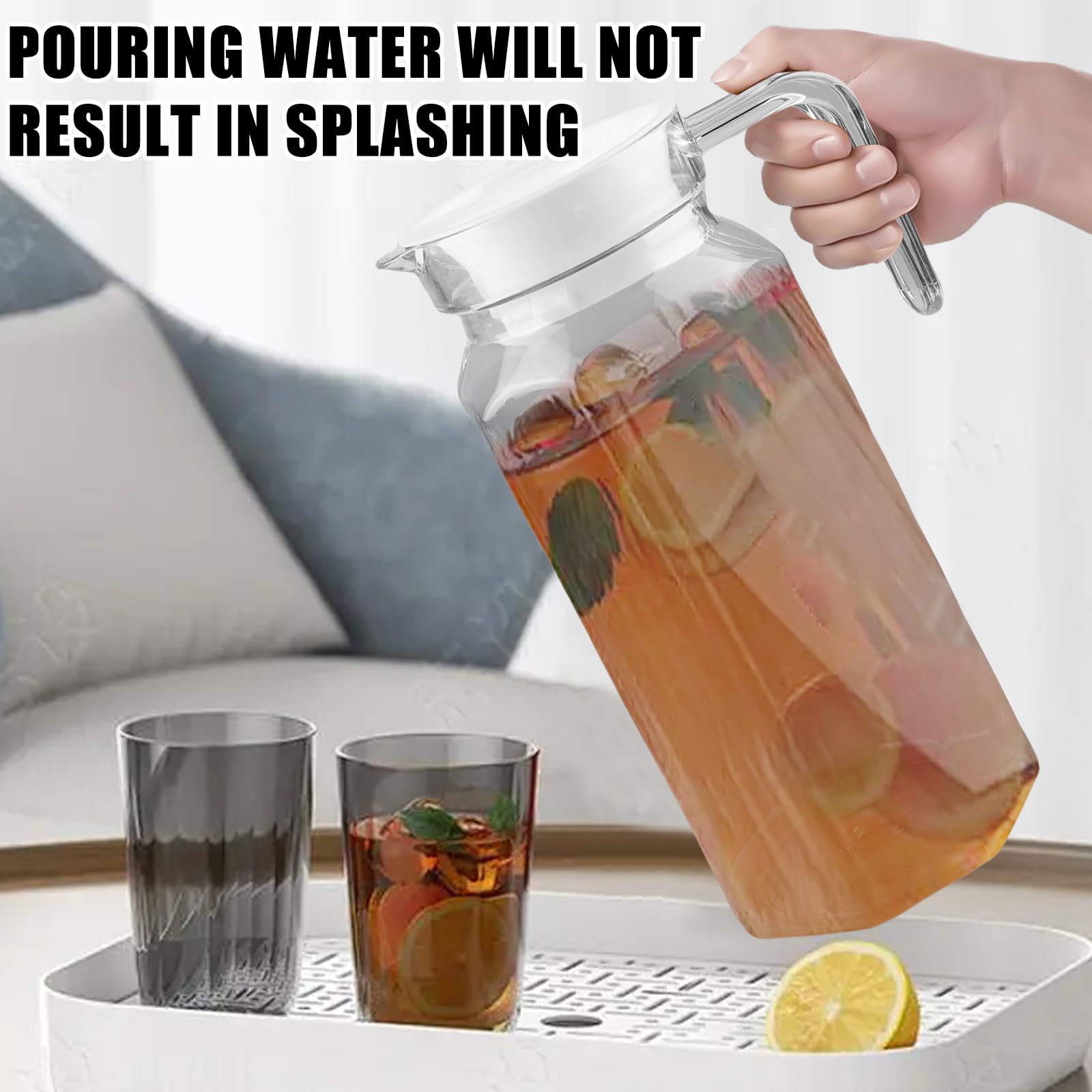 2 Acryl Wasserkrüge 1 Liter - Unzerbrechlich & Hitzebeständig