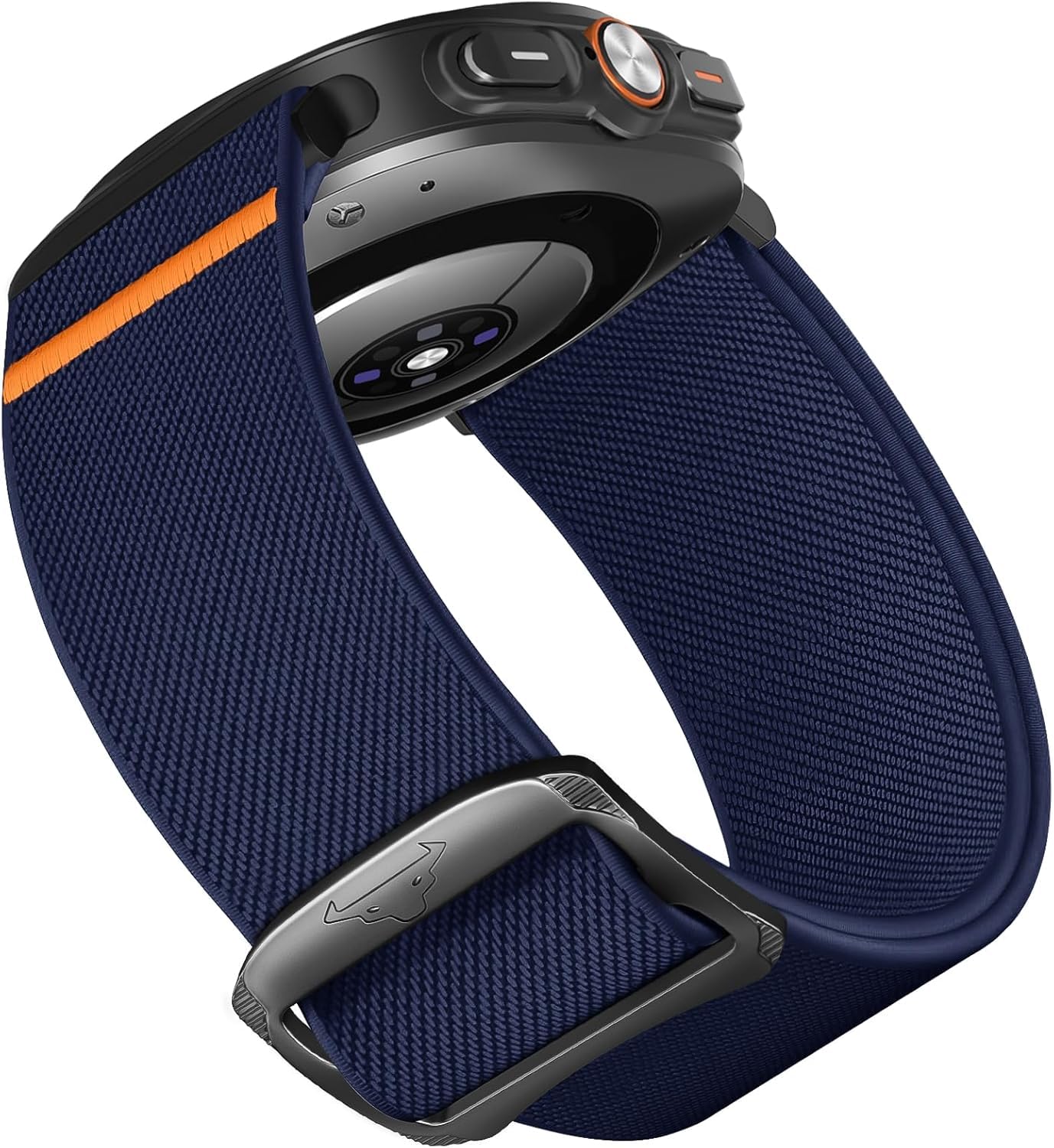 croiky soft stretchy nylon band compatible with samsung galaxy watch 7 ultra bands (2024), nylon sport bands for galaxy watch 7 ultra 47mm men women - navy blue