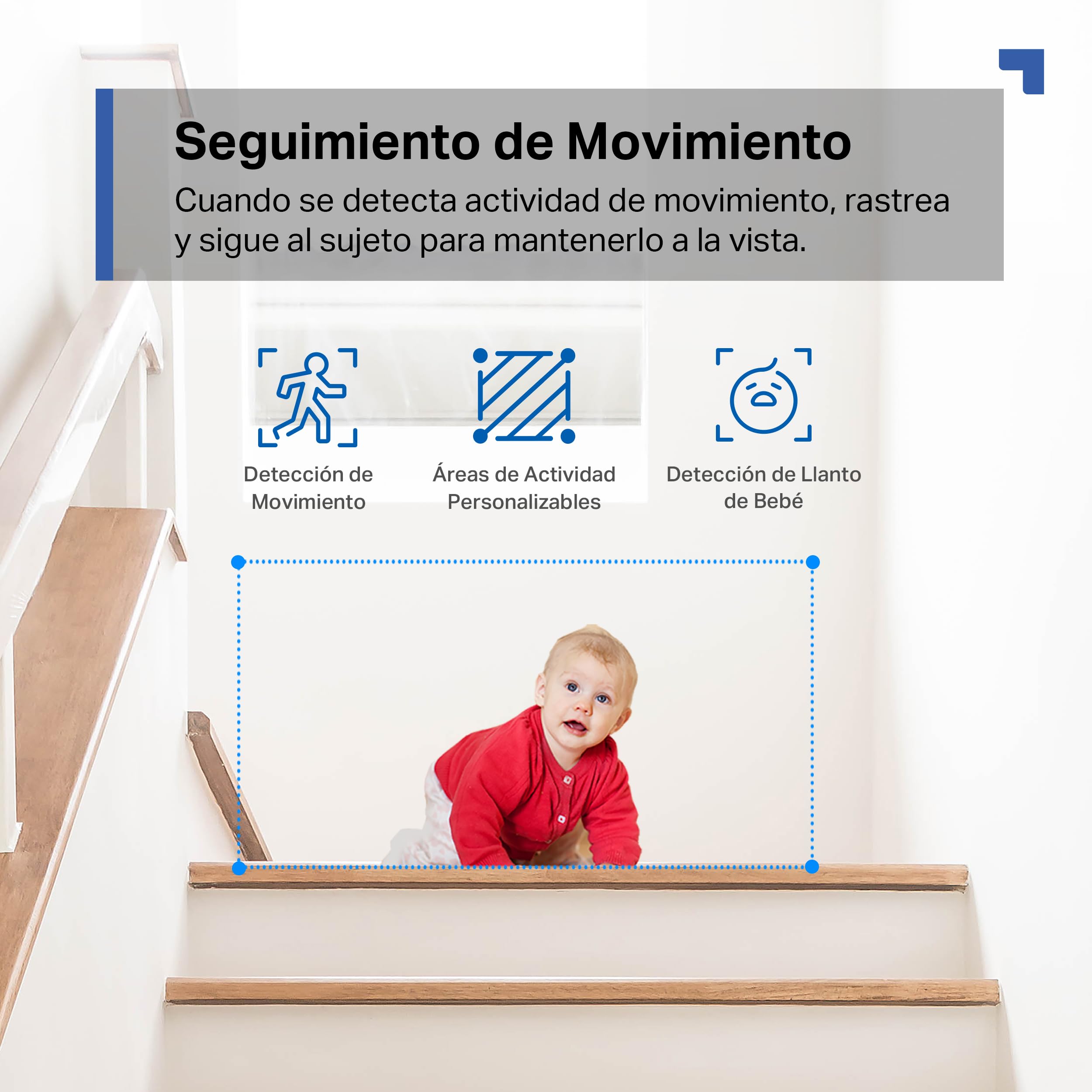 Tapo C21A - Cámara de Vigilancia WiFi Interior 360º, 2K 3MP, Detección IA | Detección Movimiento, Personas y Llanto de Bebé. Visión Nocturna. Alarma Luz y Sonido. Almacenamiento Local o Nube. App Tapo.