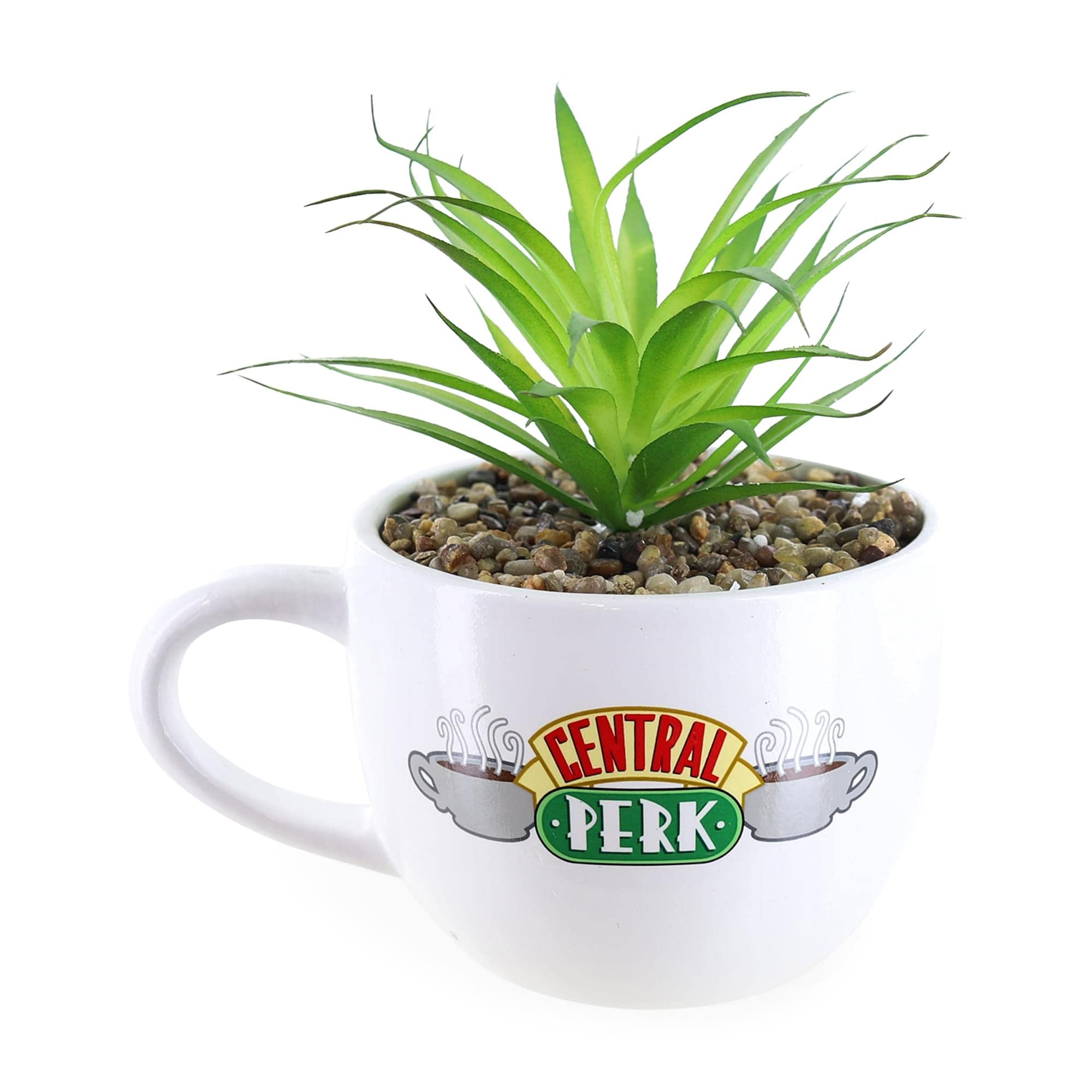 Silver Buffalo Friends Central Perk Logo Large Ceramic Planter with Handle, White