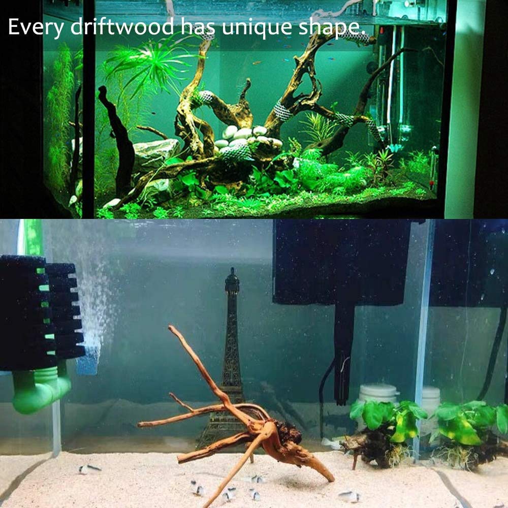 Orton Mini Driftwood per acquario, rami di legno naturale, decorazioni per acquario, tronco d'albero, legno, confezione da 10
