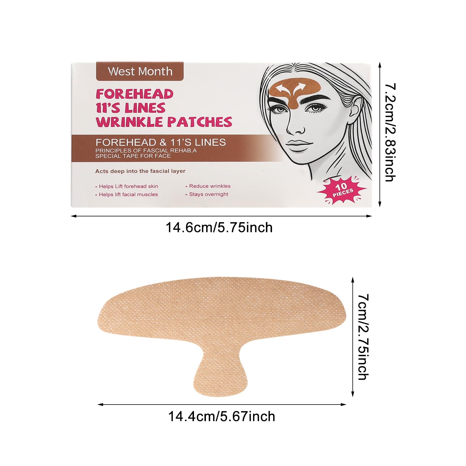 Plastry na zmarszczki gniewu 20 sztuk, Forehead Wrinkle Patch z silikonu z kwasem hialuronowym i kolagenem, plastry przeciwzmarszczkowe do twarzy do wygładzania zmarszczek gniewu, taśma do twarzy