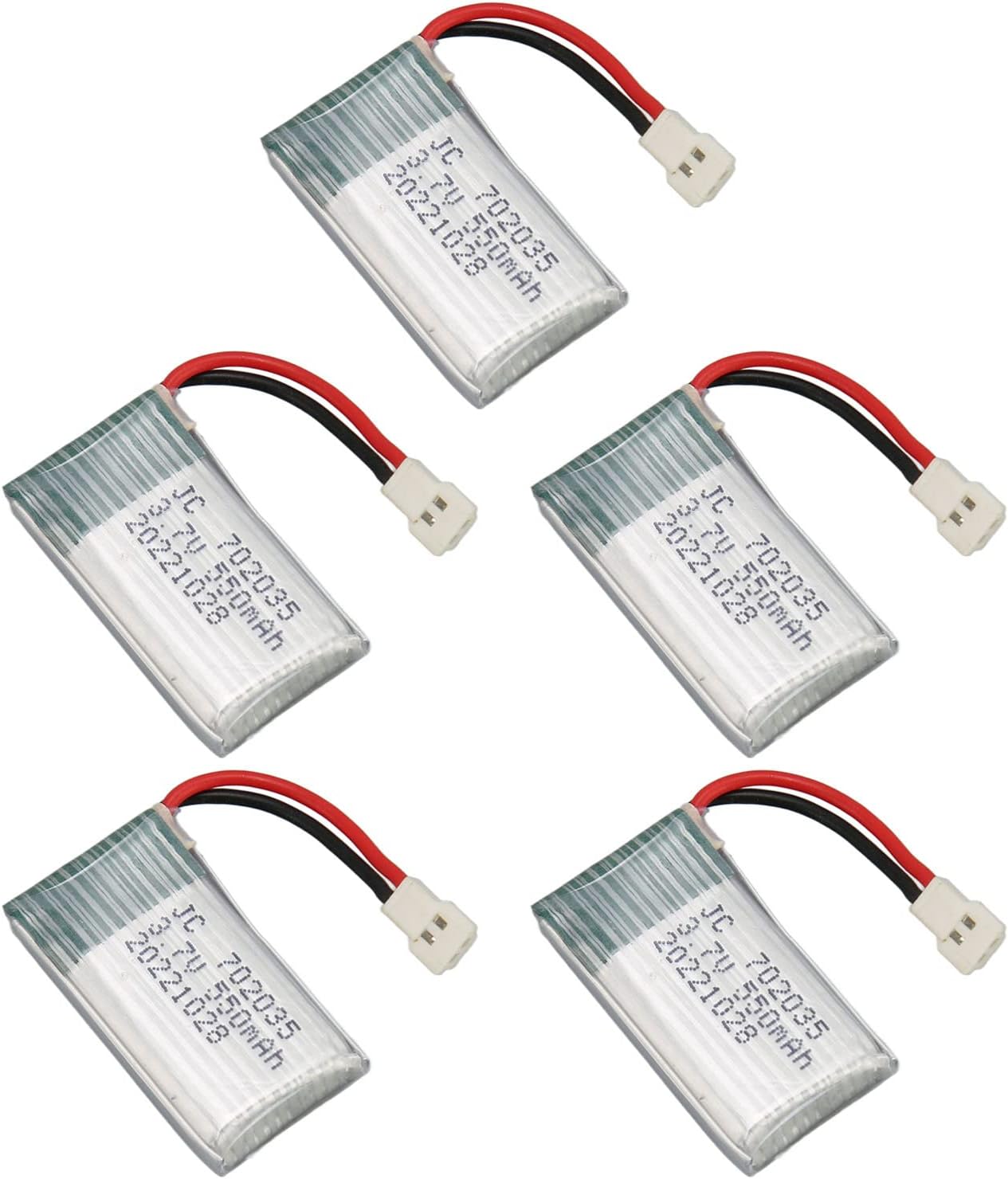 550mAh Replacement Remote Control UAV Battery for Hubsan X4 5Pcs Battery Accessories for MJXRC F47 DFD F180, More Flight Possibilities, Pure Cobalt