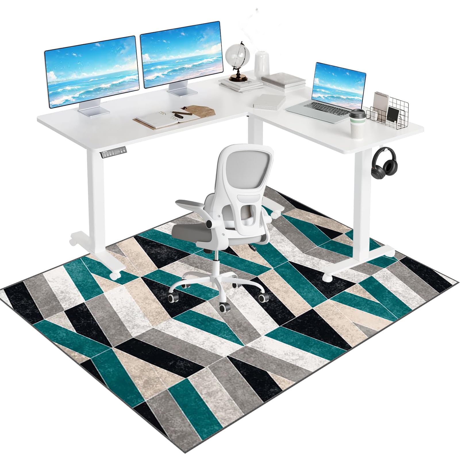 Chair Mat Office Chair Mat for Hard Floor, Computer Gaming Chair Mat, Floor Protector Mat for Office Home, Carpet Protector Chair Mat Large, Anti-Slip Desk Chair Mat for Carpet Floors 70 x 100 cm