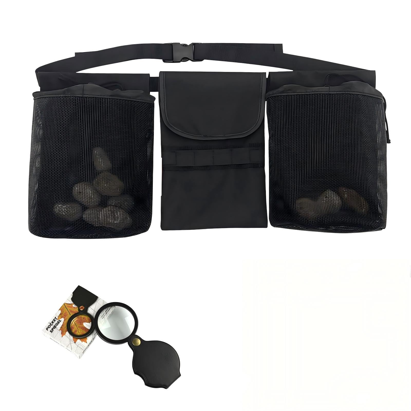 Rock Foraging Belt, Rockhounding Bag with Adjustable Waistband