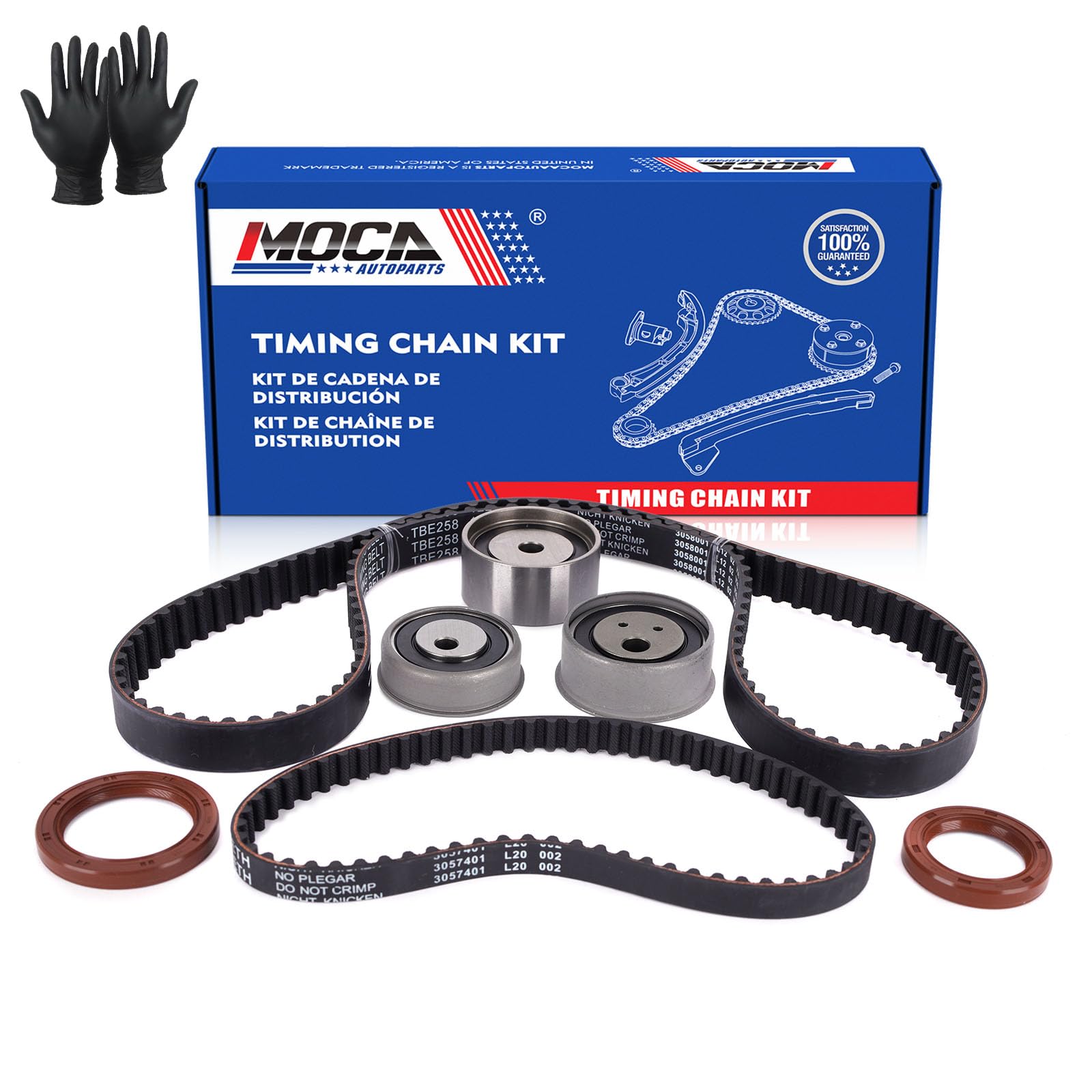 MOCA Timing Belt Kit Compatible with 2008-2012 for Mitsubishi Eclipse 2.4L, 2007-2012 for Mitsubishi Galant 2.4L 2378CC l4 GAS SOHC Naturally