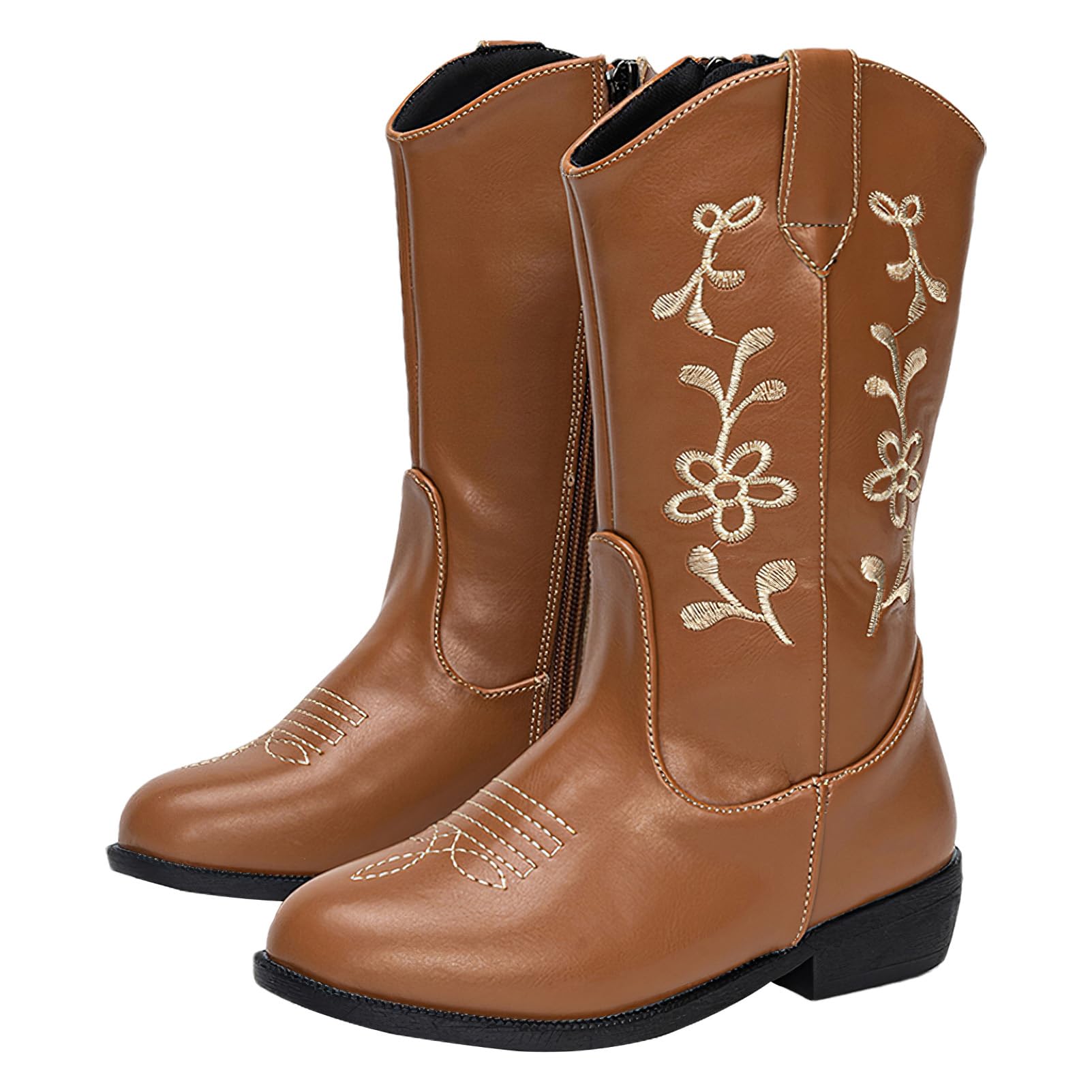 rismart Botas Cowboy Niña Media Caña Vaqueras Bordadas de Invierno